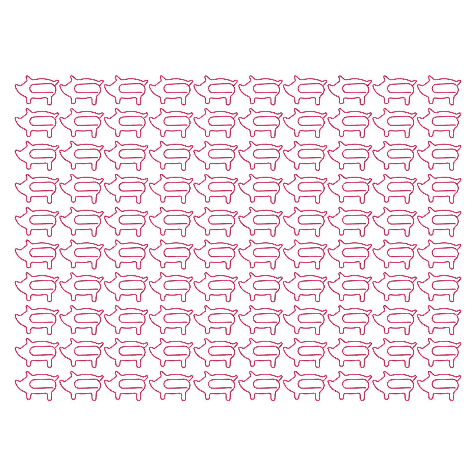 100PCS Paper Clips Cute Appearance Slip Resistant Rust Proof Plating Process Colorfast Portable Lightweight for School Cow Shape