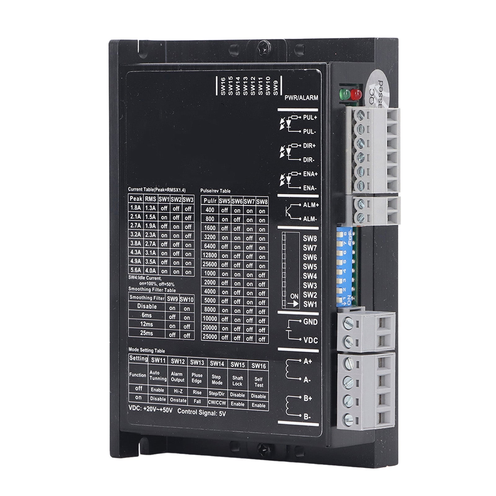 DM556S Digital Stepper Motor Driver New CNC Digital Microstep Driver for 42‑57‑86 Motor 20 to 50VDC