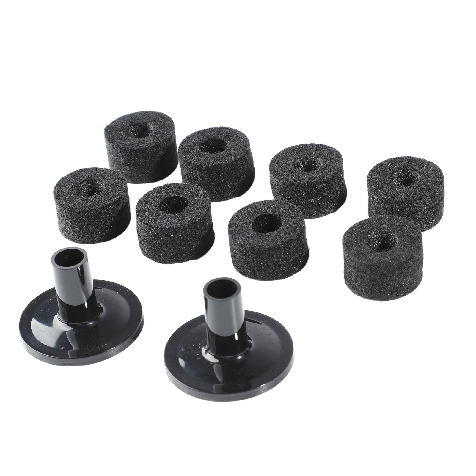 8Pcs Cymbal Felt Pads with 2Pcs Sleeves Non Slip Felt Washer Replacement Drum Accessories
