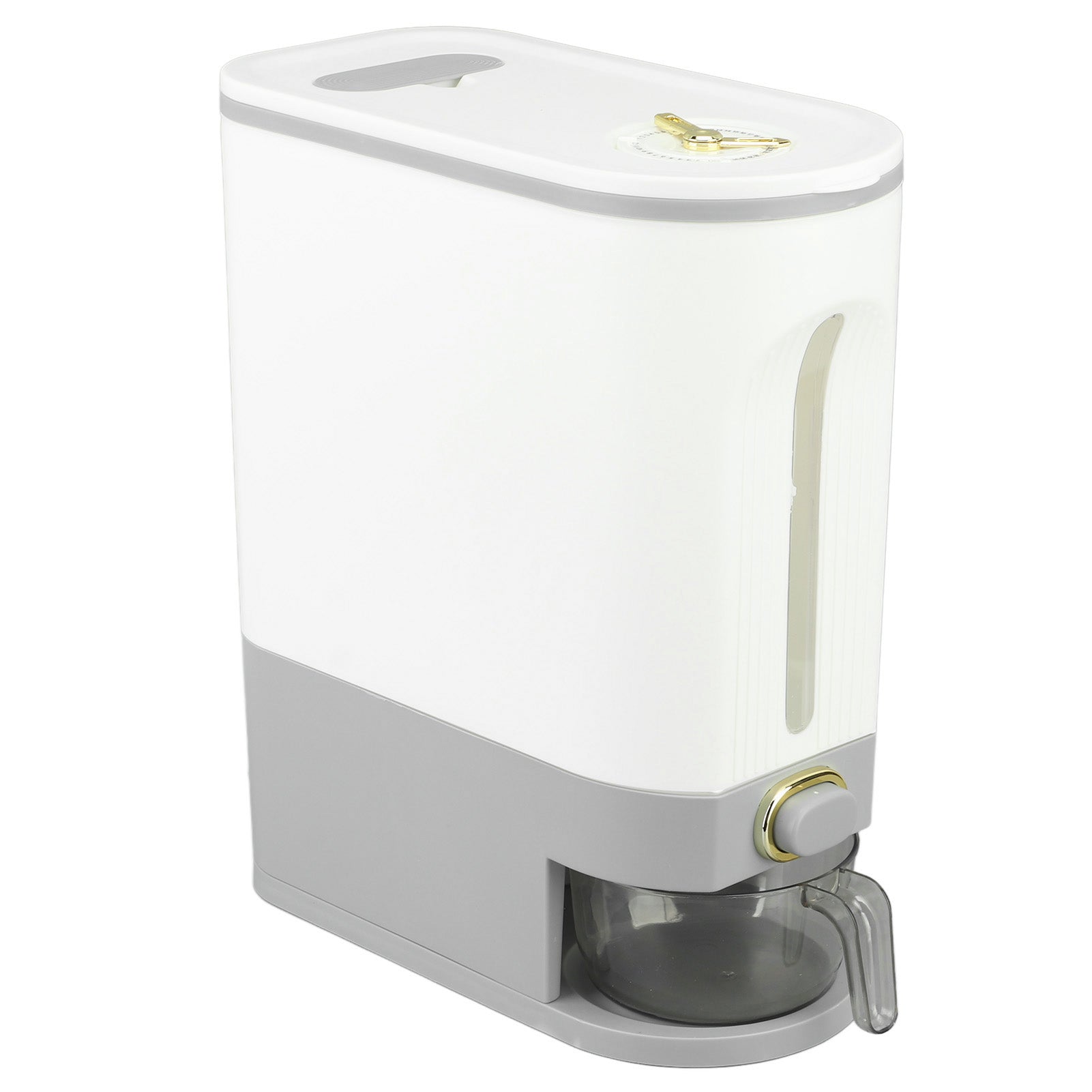 Rice Dispenser Transparent Sealed Press Type Grain Storage Box Rice Storage Bin for Kitchen Large 10KG
