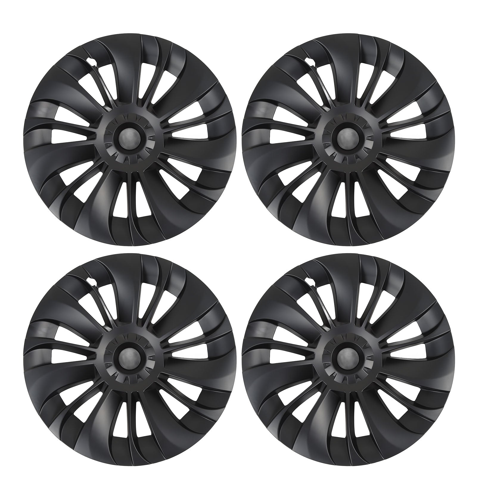 4Pcs Hubcap Wheel Covers Matte Black Stylish Durable Wear Resistant Wheels Rim Cover Replacement for Tesla Model Y