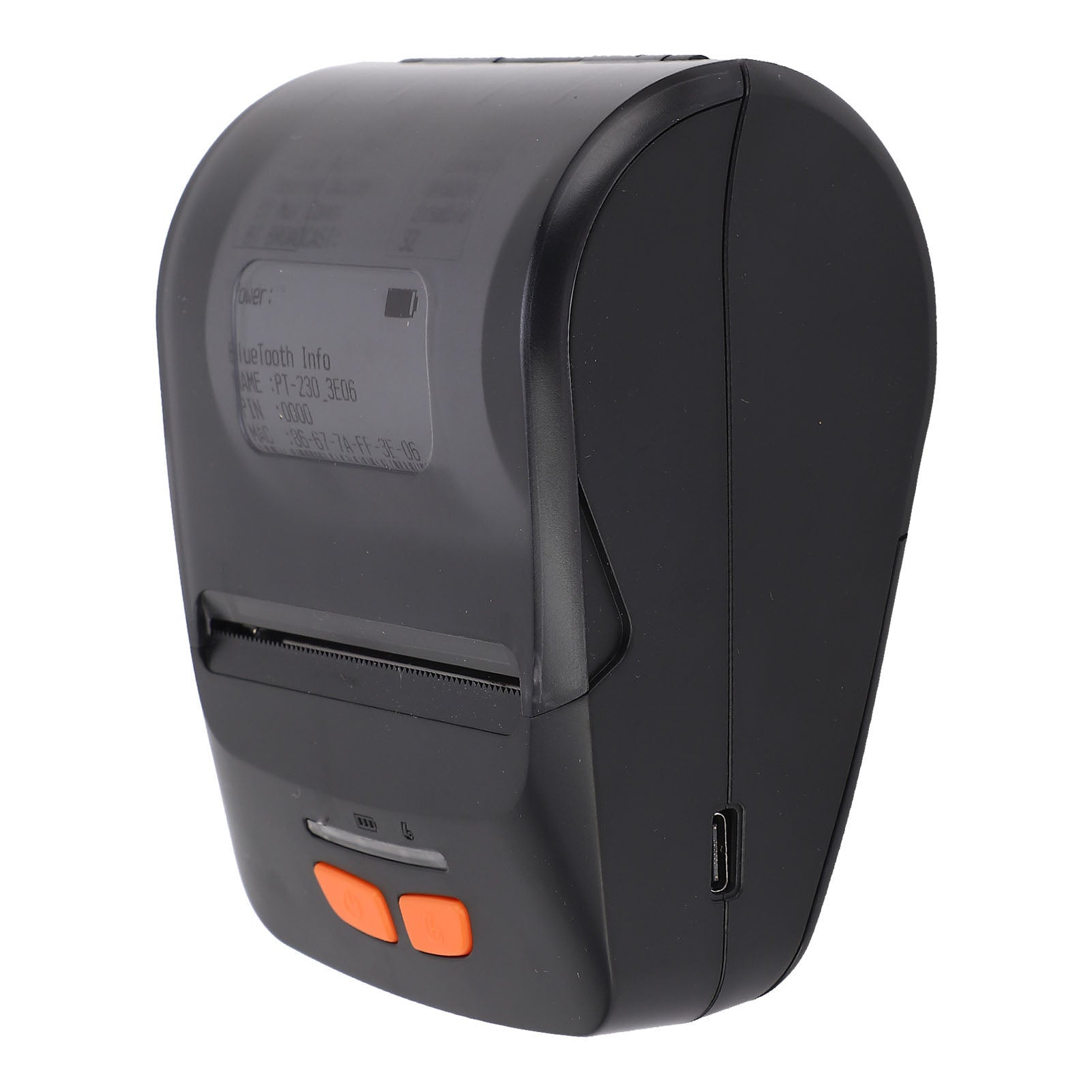 Bluetooth Thermal Printer with Label Paper Portable POS Barcode Printer Black White Printing Output