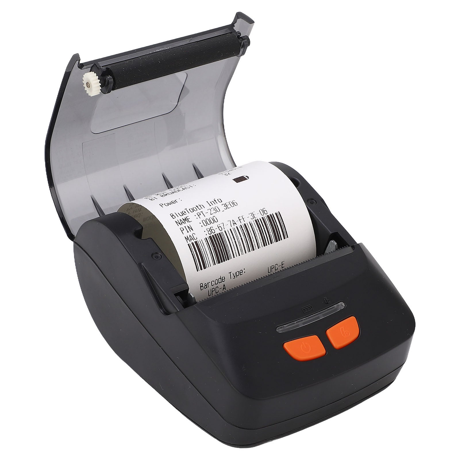 Bluetooth Thermal Printer with Label Paper Portable POS Barcode Printer Black White Printing Output