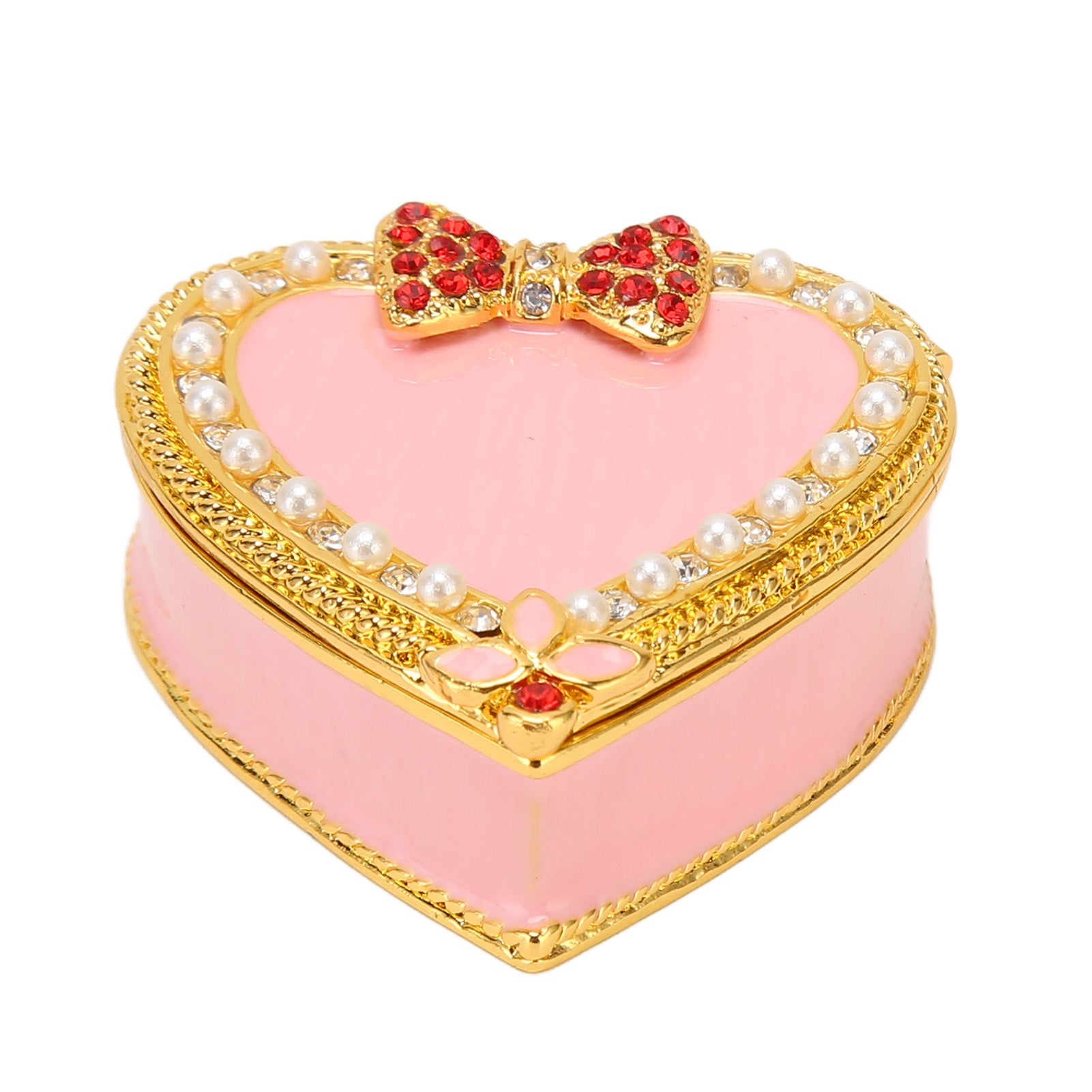 Heart Shape Jewelry Box Vintage Decorative Metal Jewelry Storage Holder for Rings Earrings Necklaces Bracelets