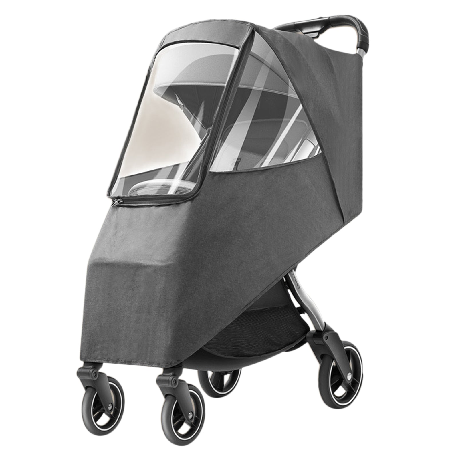 Stroller Rain Cover Universal Toddler Travel Weather Shield Waterproof Windproof Dustproof Coldproof Pushchair Rain Cover Linen Gray