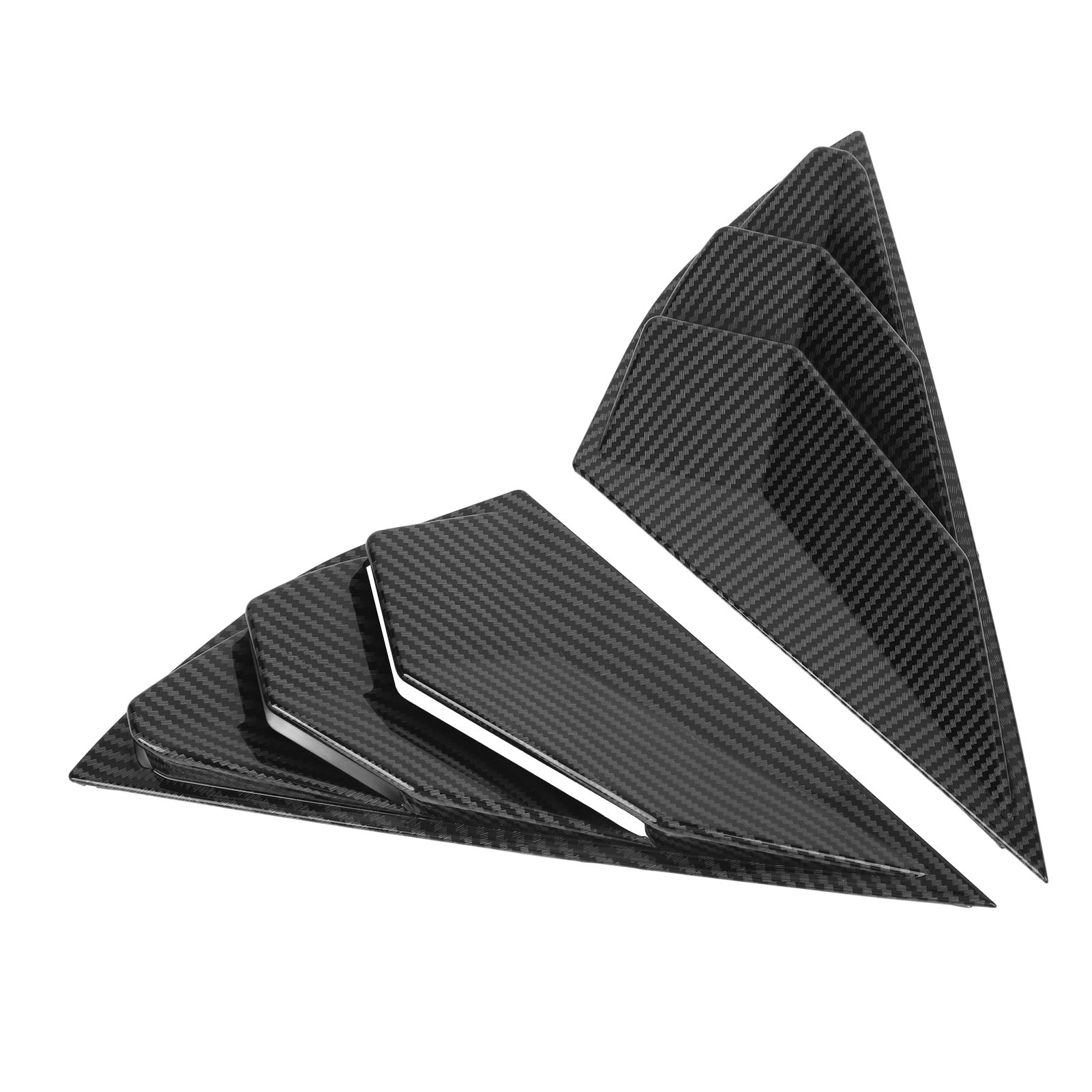 1 Pair Window Louvers Air Vent Carbon Fiber Pattern Sporty Sun Shade Shutter Panel Cover Replacement For Ford Mustang Mach‑E