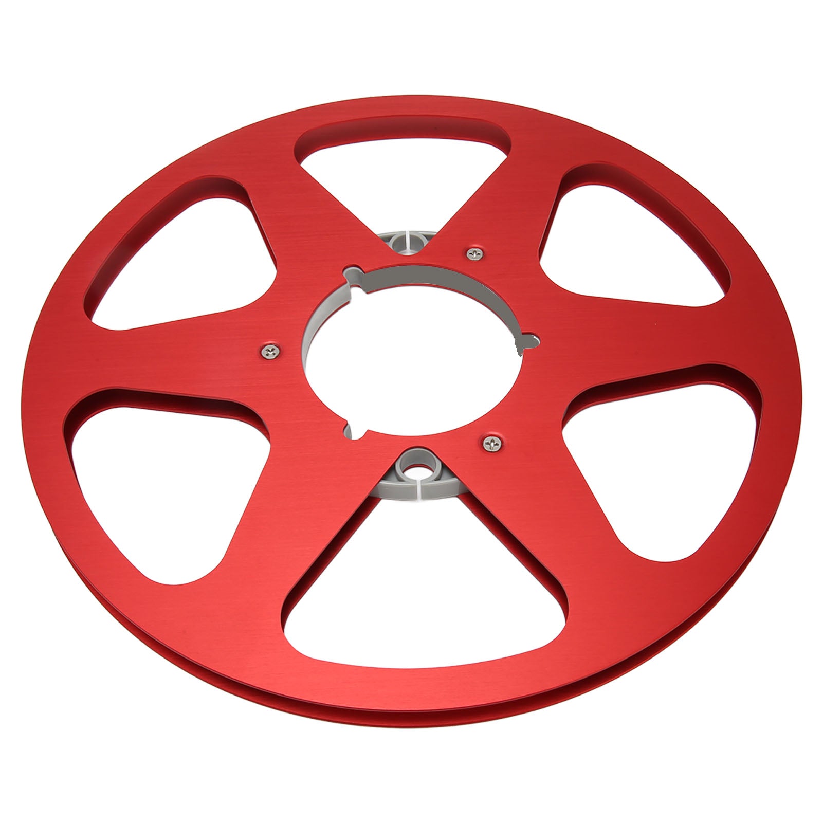 1/4 10 Inch Empty Tape Reel Nab Open Reel Sound Aluminum Alloy 6 Wind Resistance Holes Empty Tape Reel for Recording Red