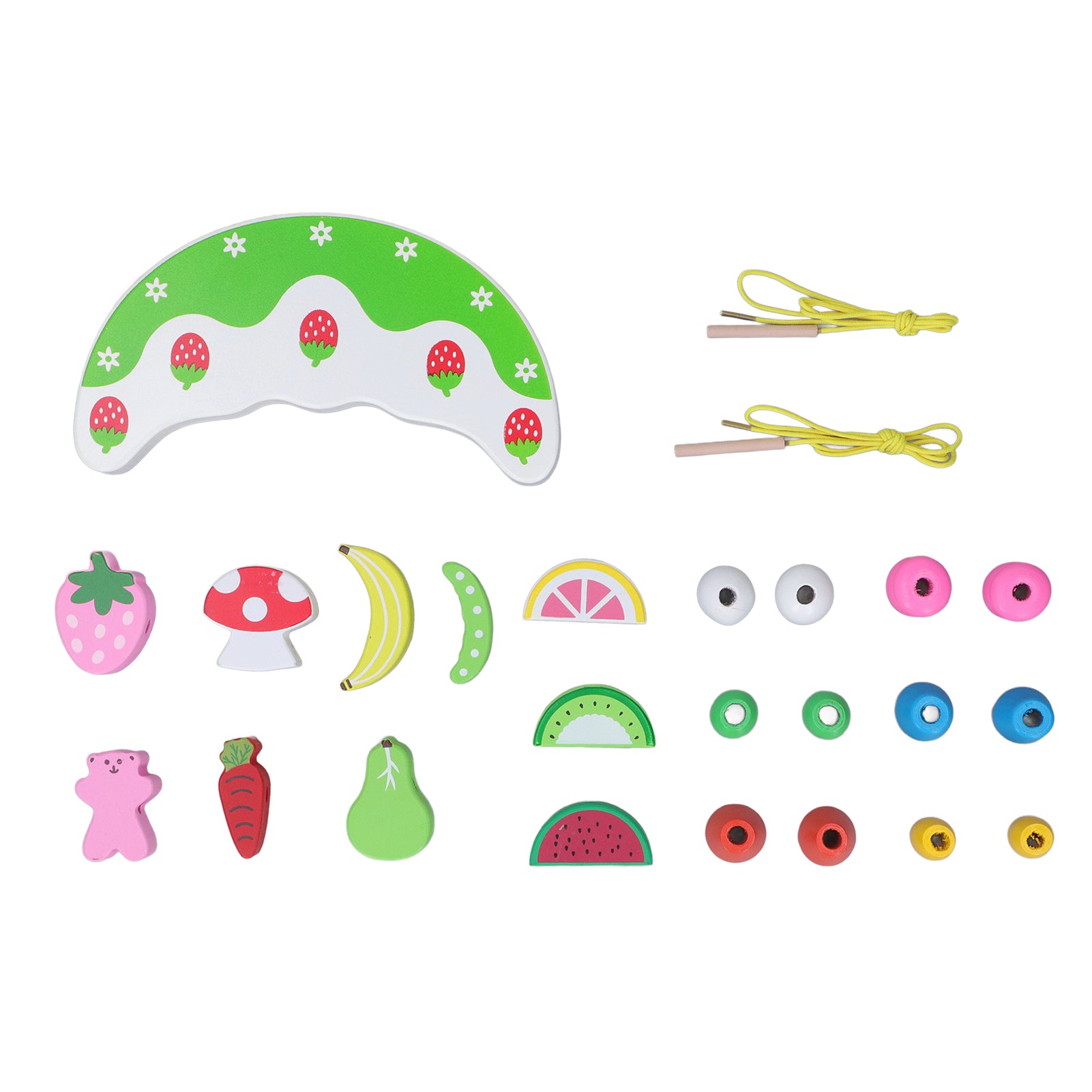 Wooden Building Set Cute Colorful Balancing Early Education Stacking Block Toy for Kids Children Fruit Type