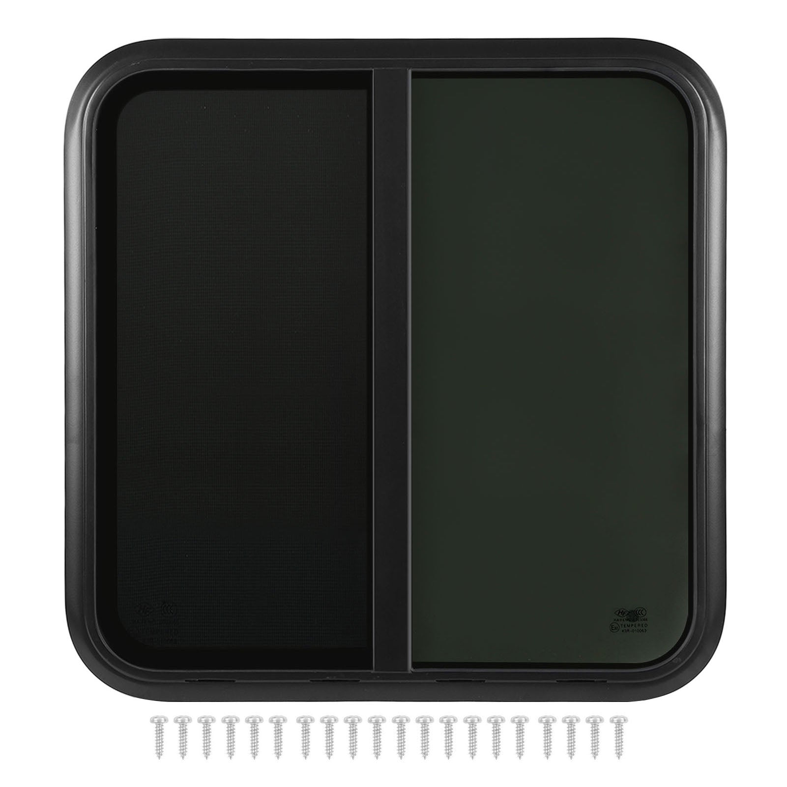 RV Sliding Window L700 H700mm UV Protection Insectproof for Teardrop Cargo Horse Trailer Marine Camper for 43‑48mm/1.7‑1.9in Wall Thickness