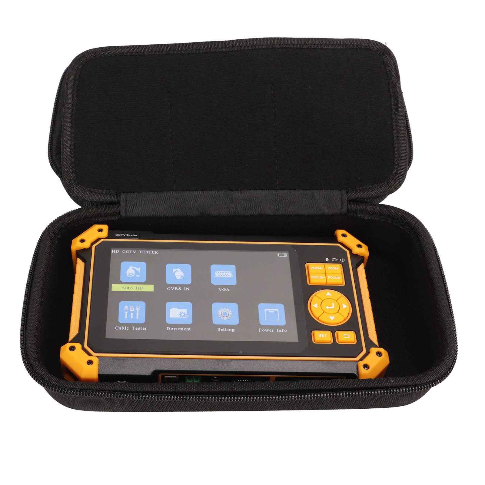 5 Inch CCTV Monitor Coaxial AHD CVI TVI SDI Video Monitoring Tester HD Multimedia VGA Input 100‑240V EU Plug