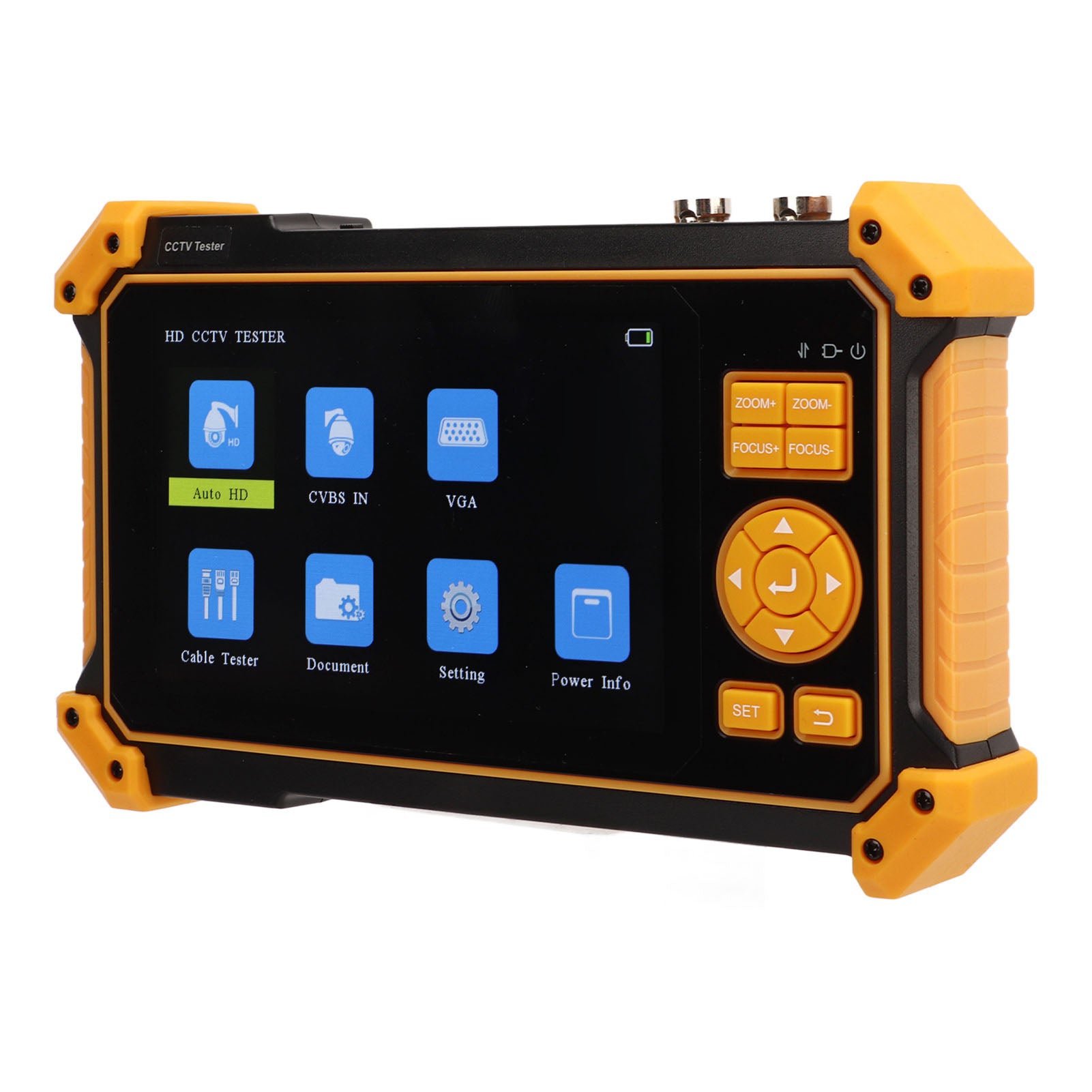 5 Inch CCTV Monitor Coaxial AHD CVI TVI SDI Video Monitoring Tester HD Multimedia VGA Input 100‑240V EU Plug