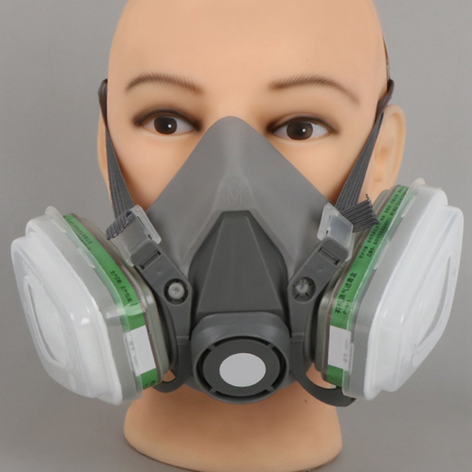 7Pcs Gas Face Cover Particulate Filter Cartridge Rubber Face Guard Cover Filter Sponge Set