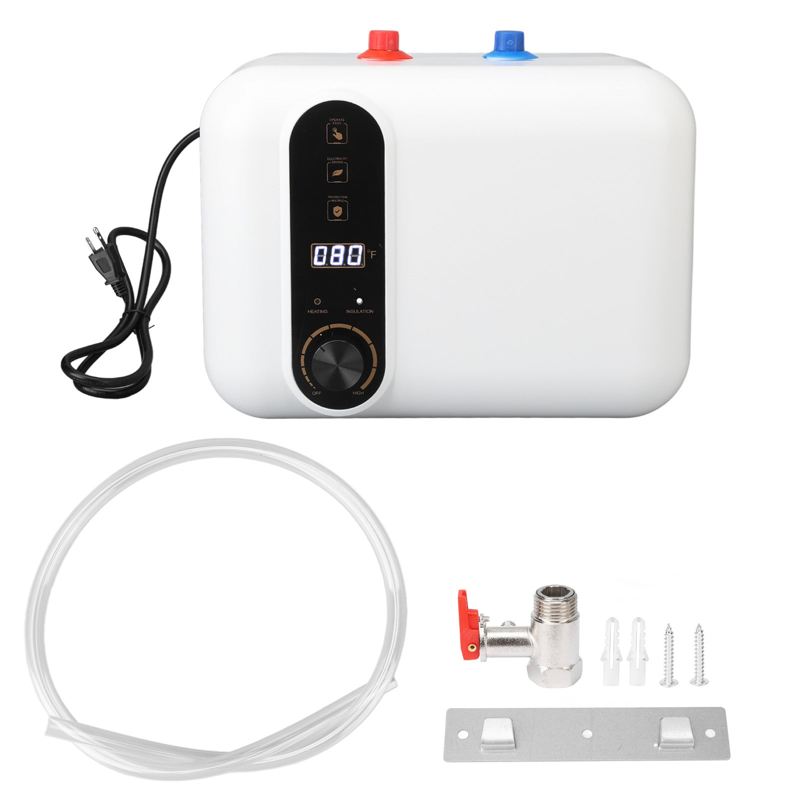 1500W Electric Water Heater 10L Storage Tank Instant Hot Water Heater for Kitchen Bathroom Upper Outlet US Plug 110V