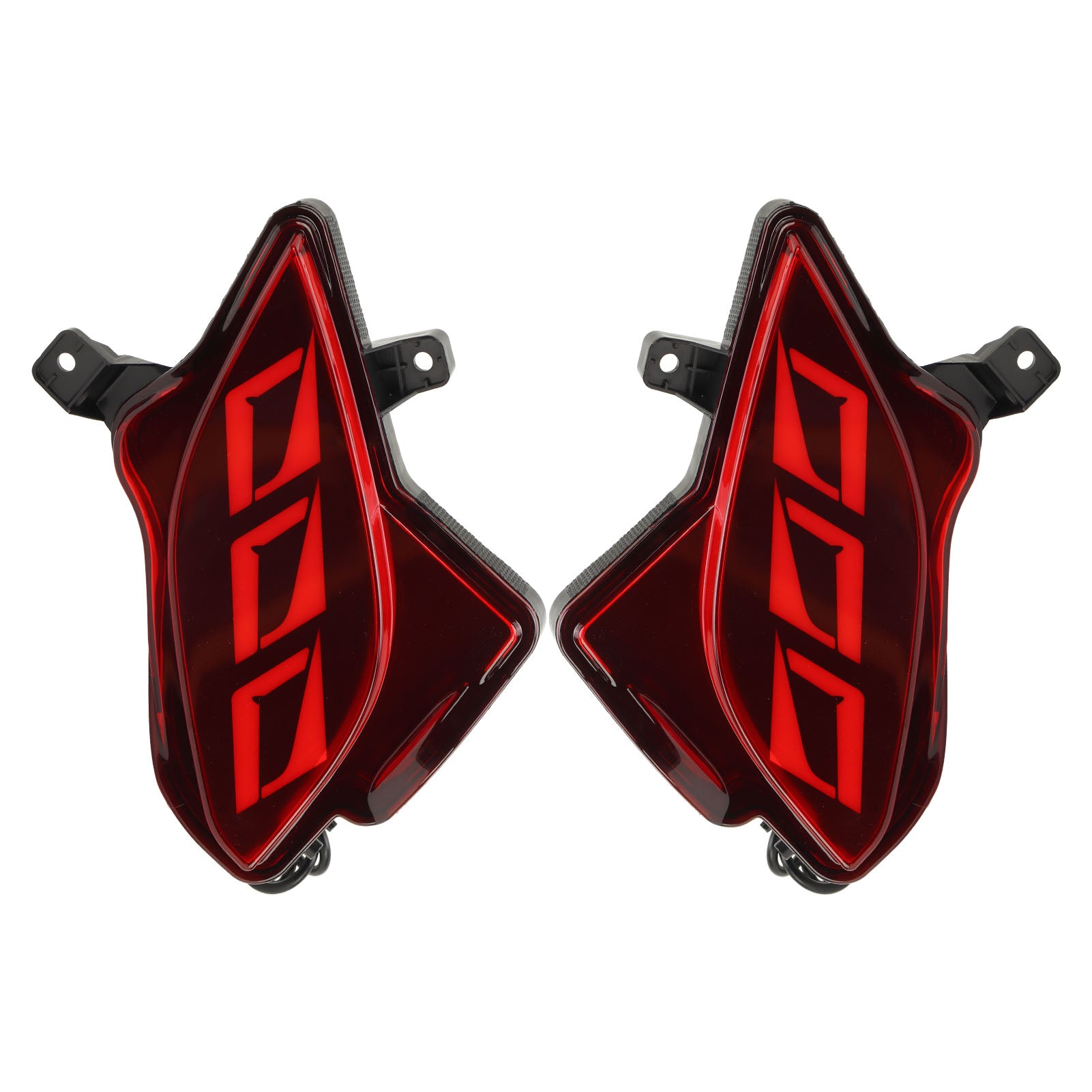 1 Pair Rear Bumper Reflector Light Brake Tail Light Sequential Turn Signal for Highlander 2020 to 2023 Red