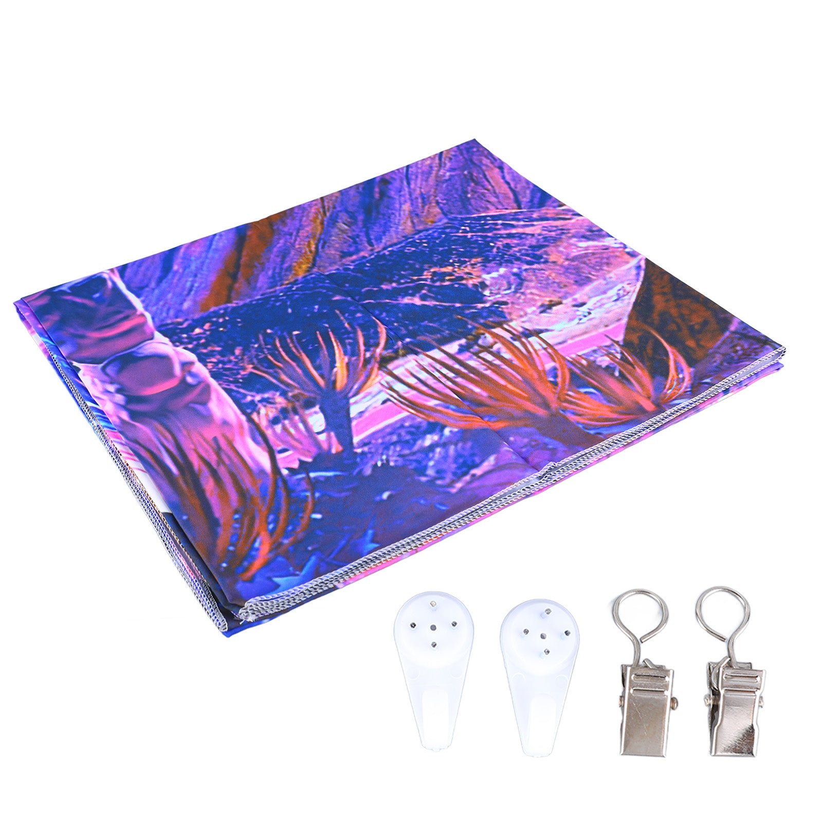 UV Reactive Planet Tapestry Vivid Decorative Blacklight Planet Tapestry Wall Hanging with Accessories Brushed Fabric GTXK(282) 230x180cm / 90.6x70.9in