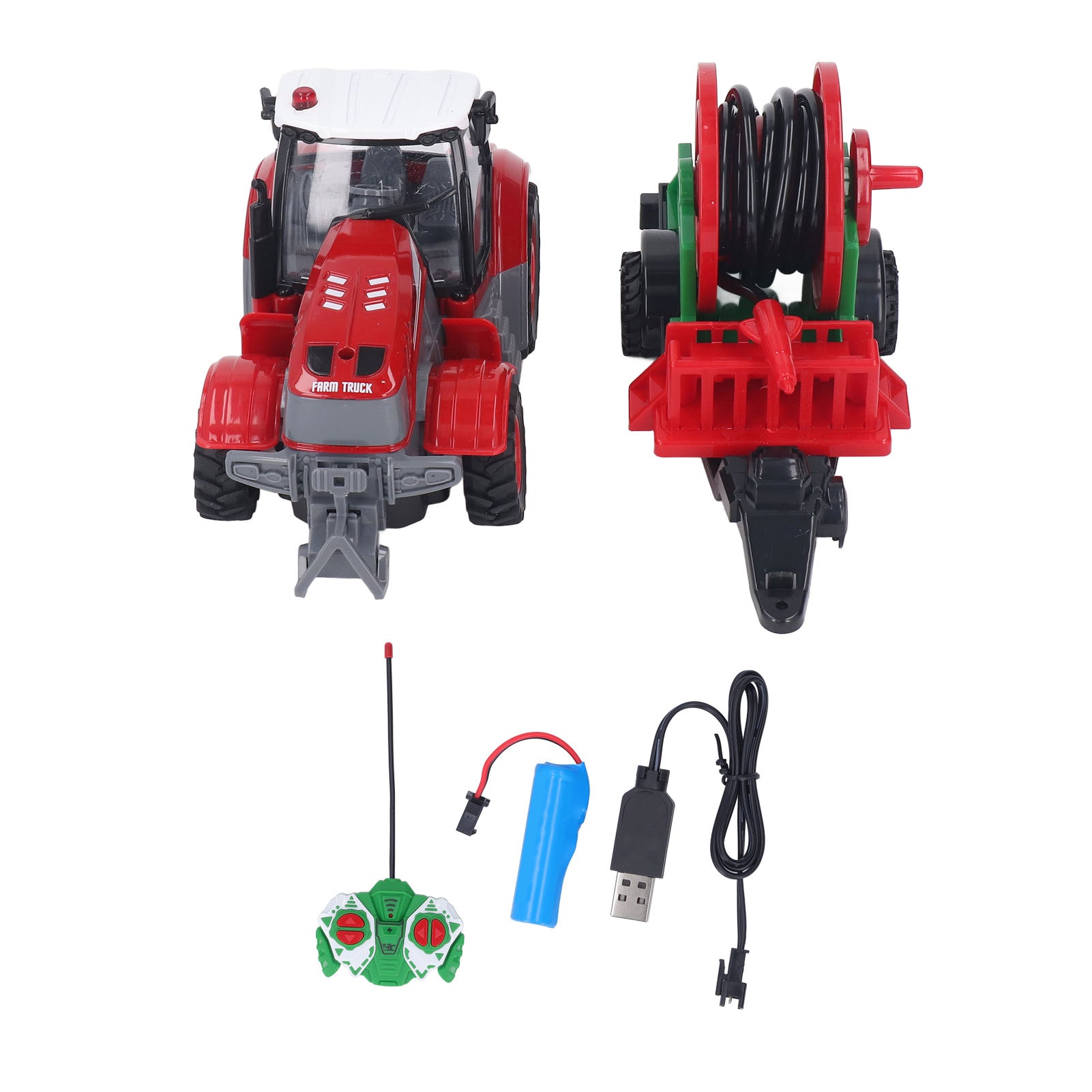 RC Farm Tractor Toy Educational Rechargeable Remote Control Farm Truck Toy with Light for Kids