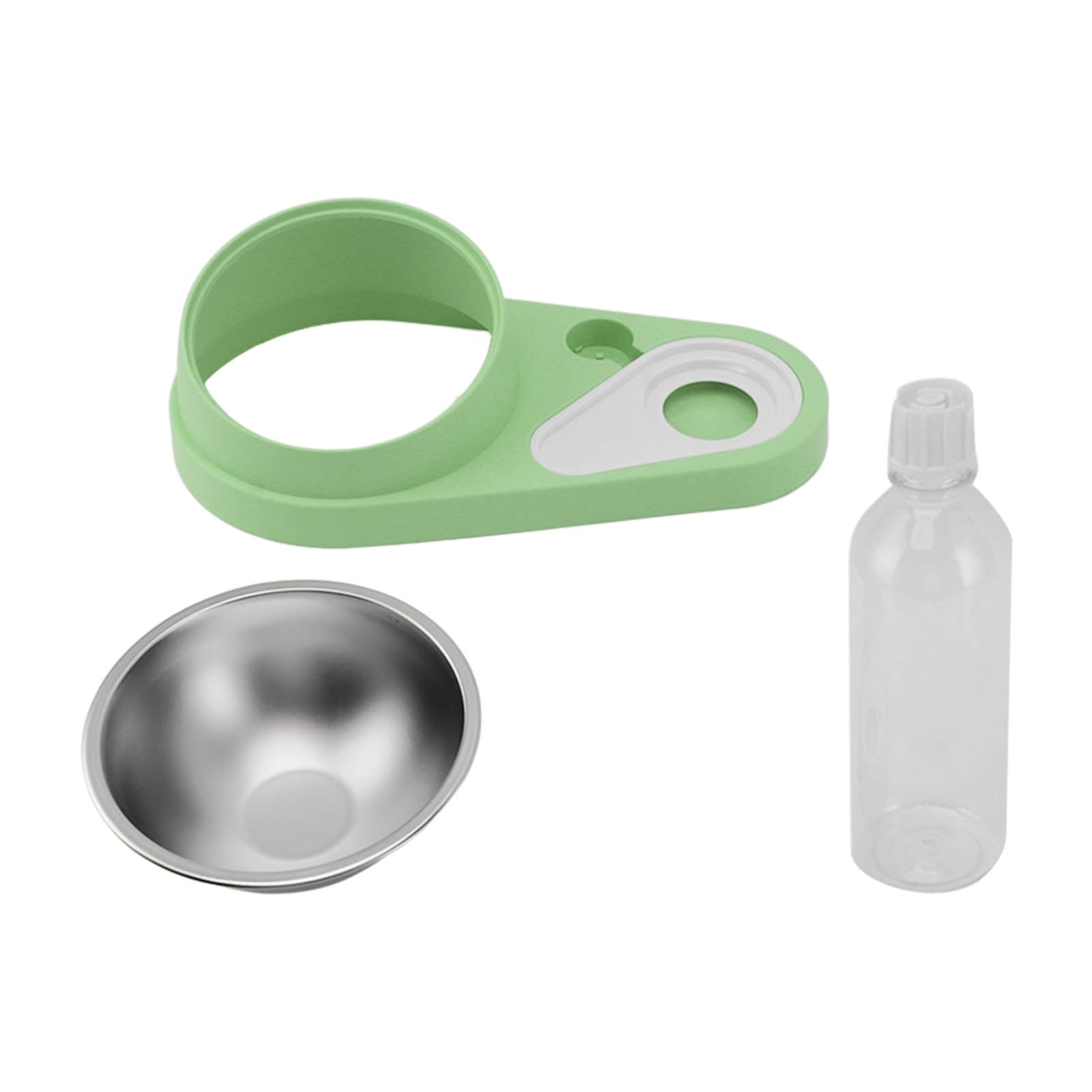 Pet Food Water Dispenser Automatic Spill Proof Heightened Design 2 in 1 Cat Dog Water Food Feeder for Drinking Eating Green