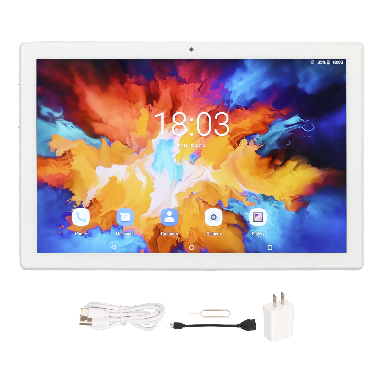 10.1 Inch Tablet 12GB RAM 256GB ROM Octa Core 8MP 20MP Camera 4G LTE 5G WiFi 8800mAh Battery Office Tablet 100‑240V White US Plug