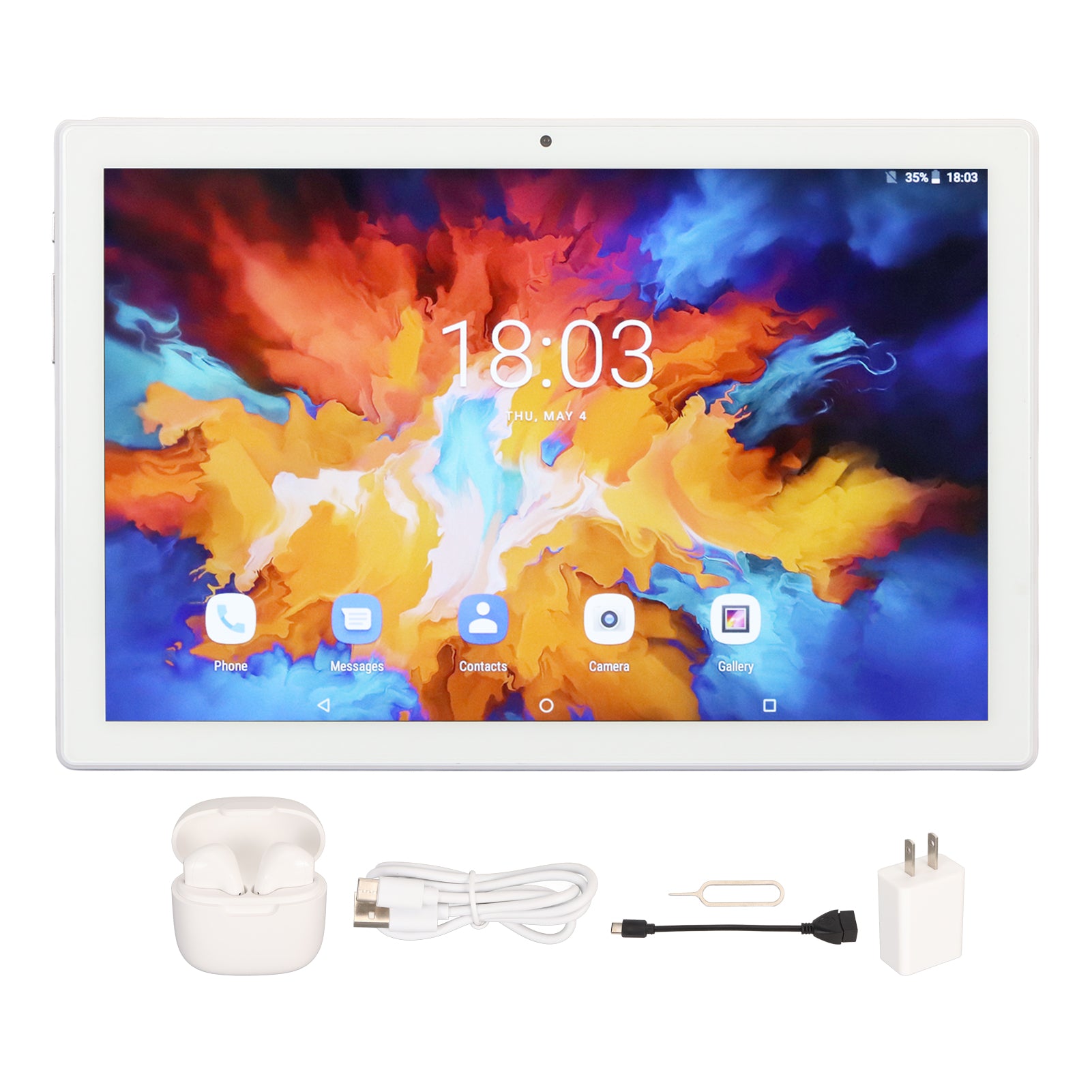 10.1 Inch Tablet for Android 11.0 with Bluetooth Headset 4G LTE 12GB 256GB Octa Core Processor Front 8MP Rear 20MP 100‑240V White US Plug