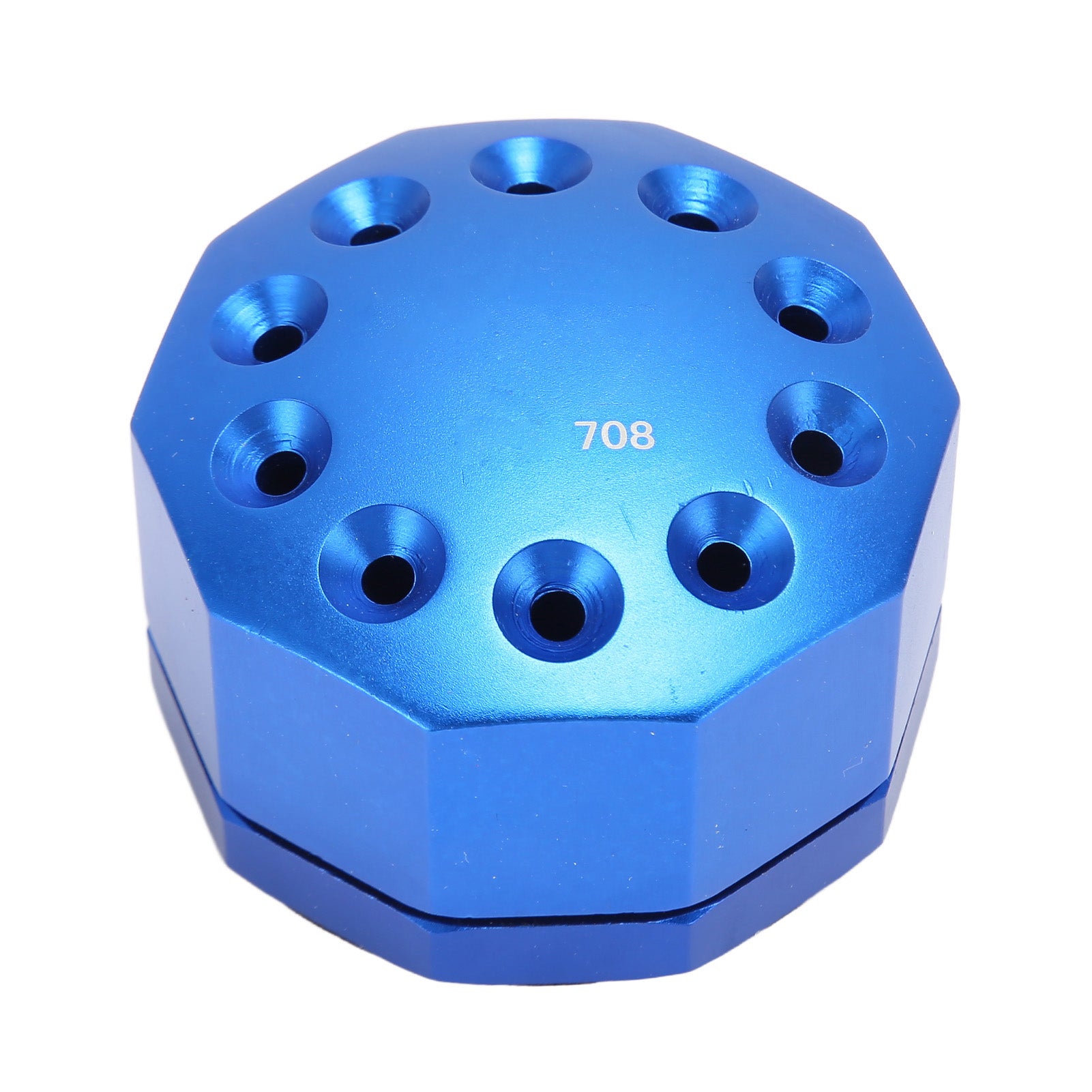 KGX 708 360 Degree Rotating Screwdriver Storage Box 10 Holes Lightweight Rotary Screwdriver Holder for Chisel Needle Blue
