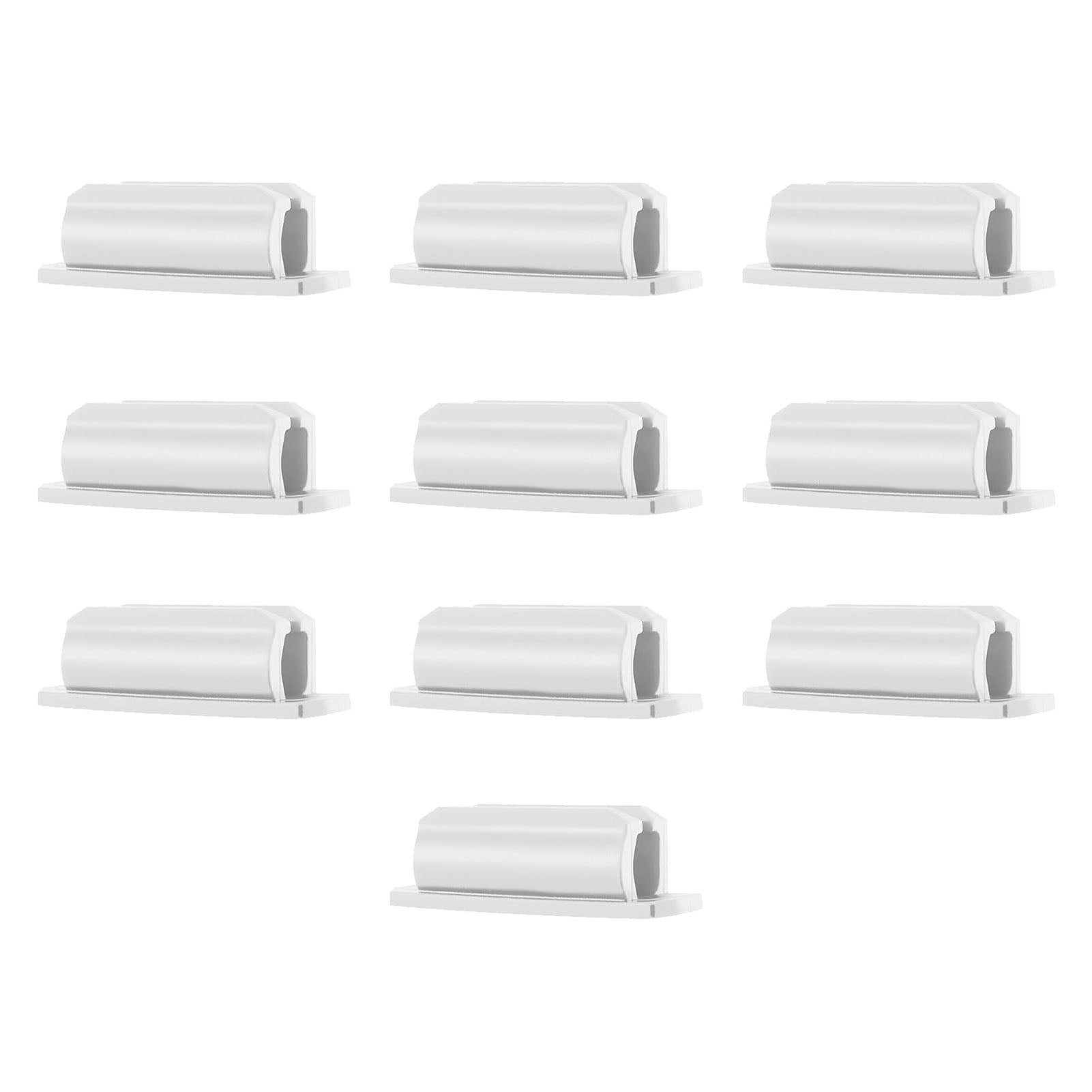10PCS Sticking Pen Clip Holder Portable Adhesive Small Pen Loop Holder for Office Desk White