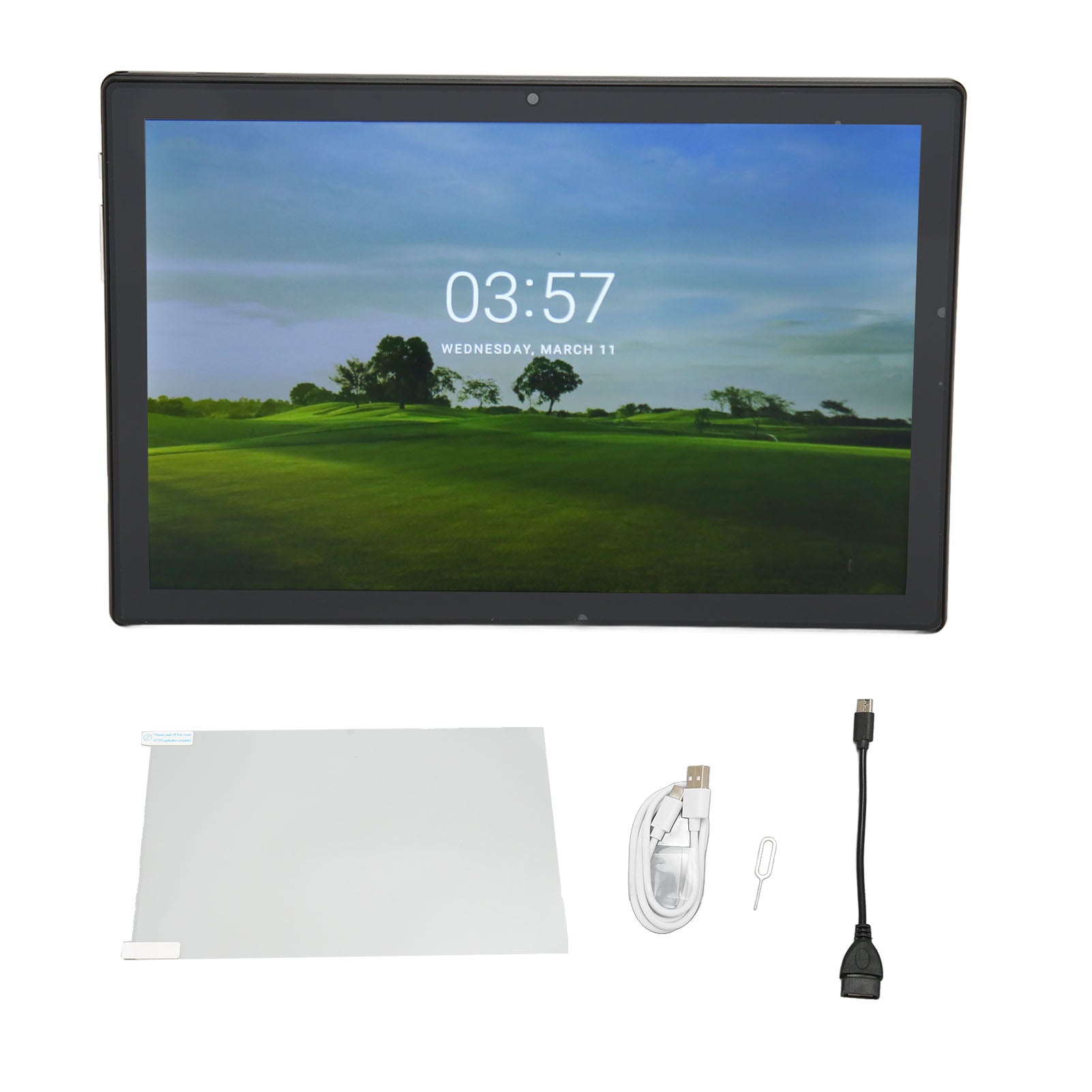 10.1 Inch Tablet 6GB RAM 64GB ROM MTK6735 Quad Core 5G WiFi Dual SIM Dual Standby Tablet PC for Android 10 Black