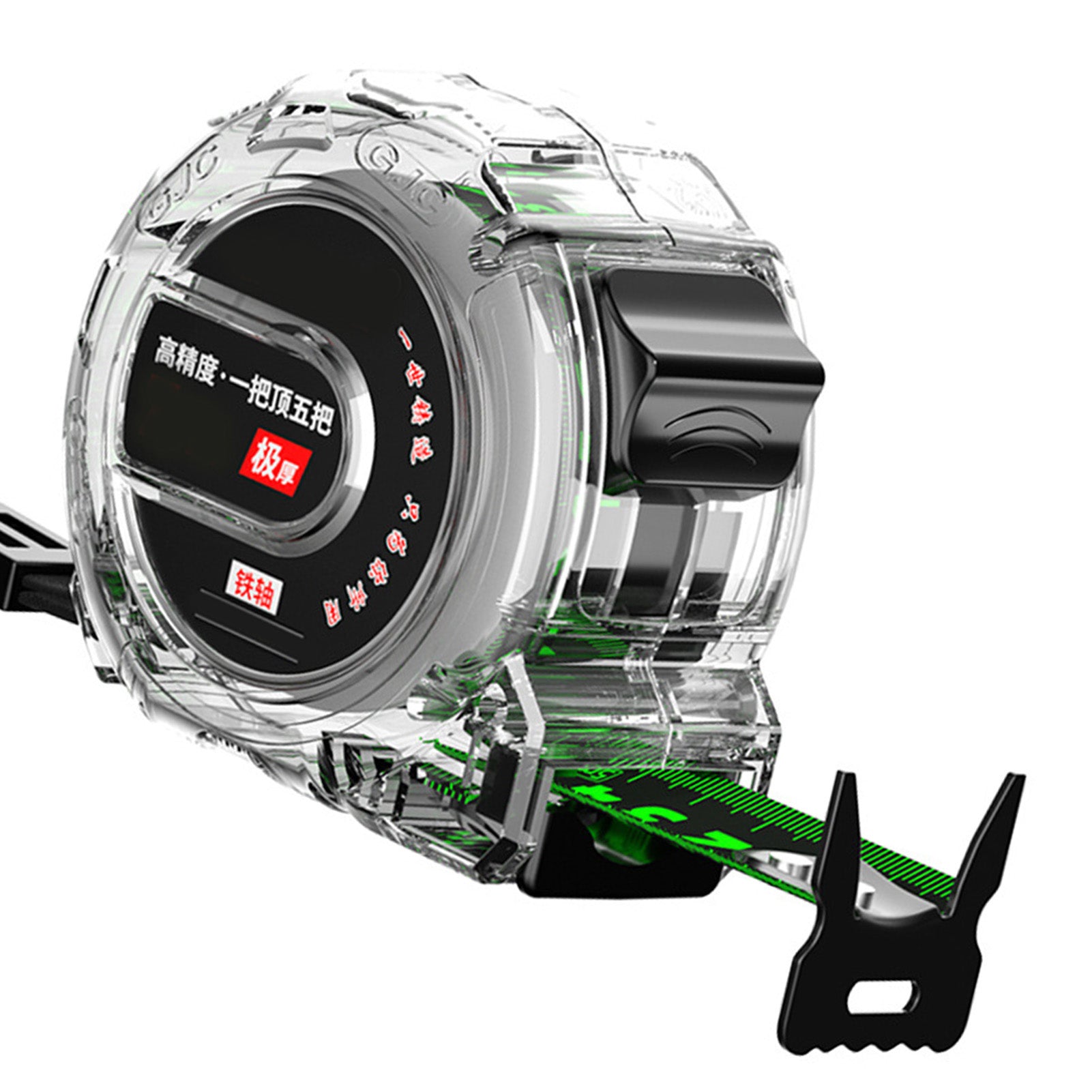 Tape Measure Retractable Thick Electroplated Stainless Steel High Accuracy Woodworking Tool with Clear Case 5m / 16.4ft