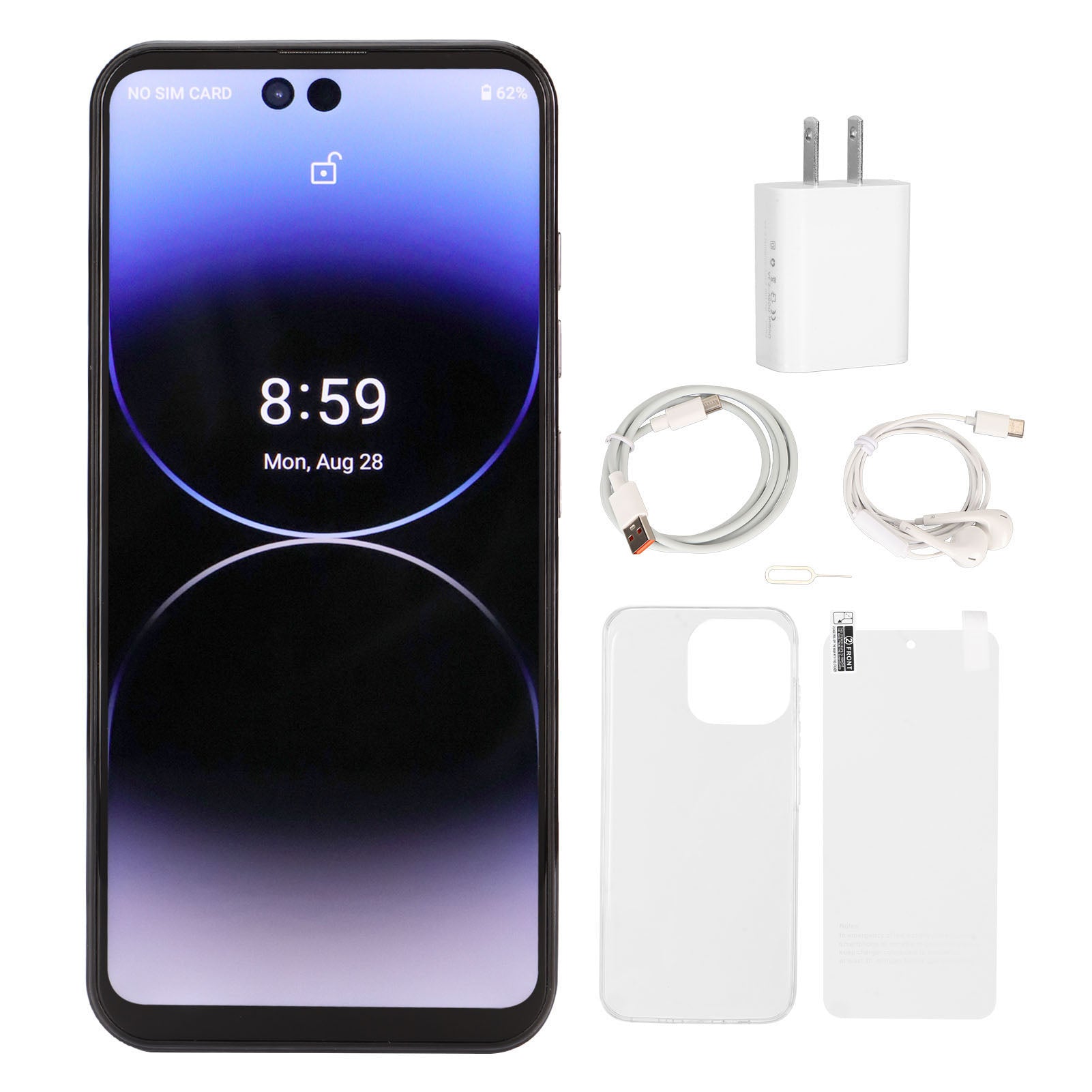 Unlocked Smartphone 4G 6.7 Inch IPS HD Screen 8GB RAM 256GB ROM 16MP Front 32MP Rear Camera Face Recognition Mobile Phone for Android 12