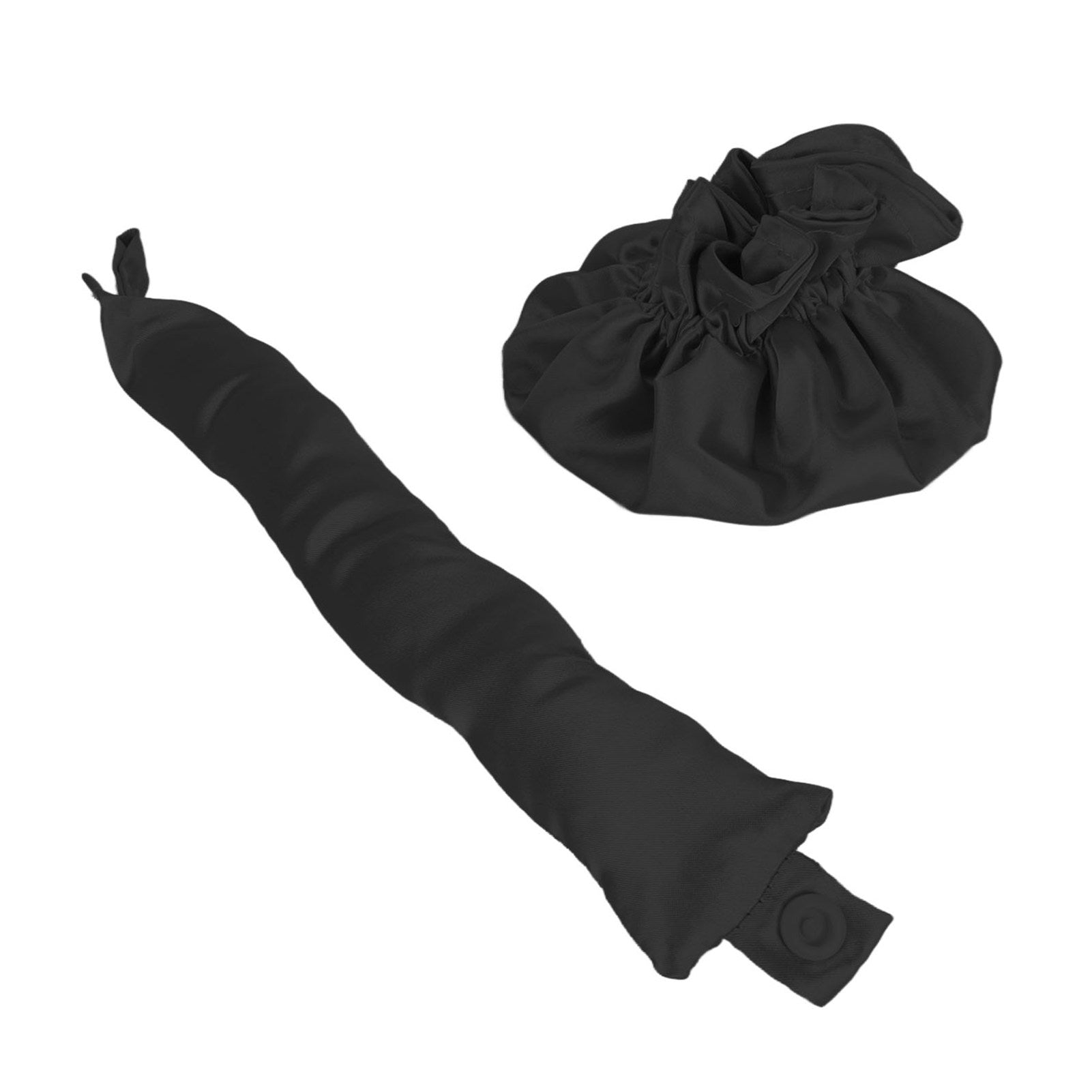 Heatless Bun Hair Styling Kit Cloth Portable Soft Satin Heatless Curler for Sleeping Long Hair Black