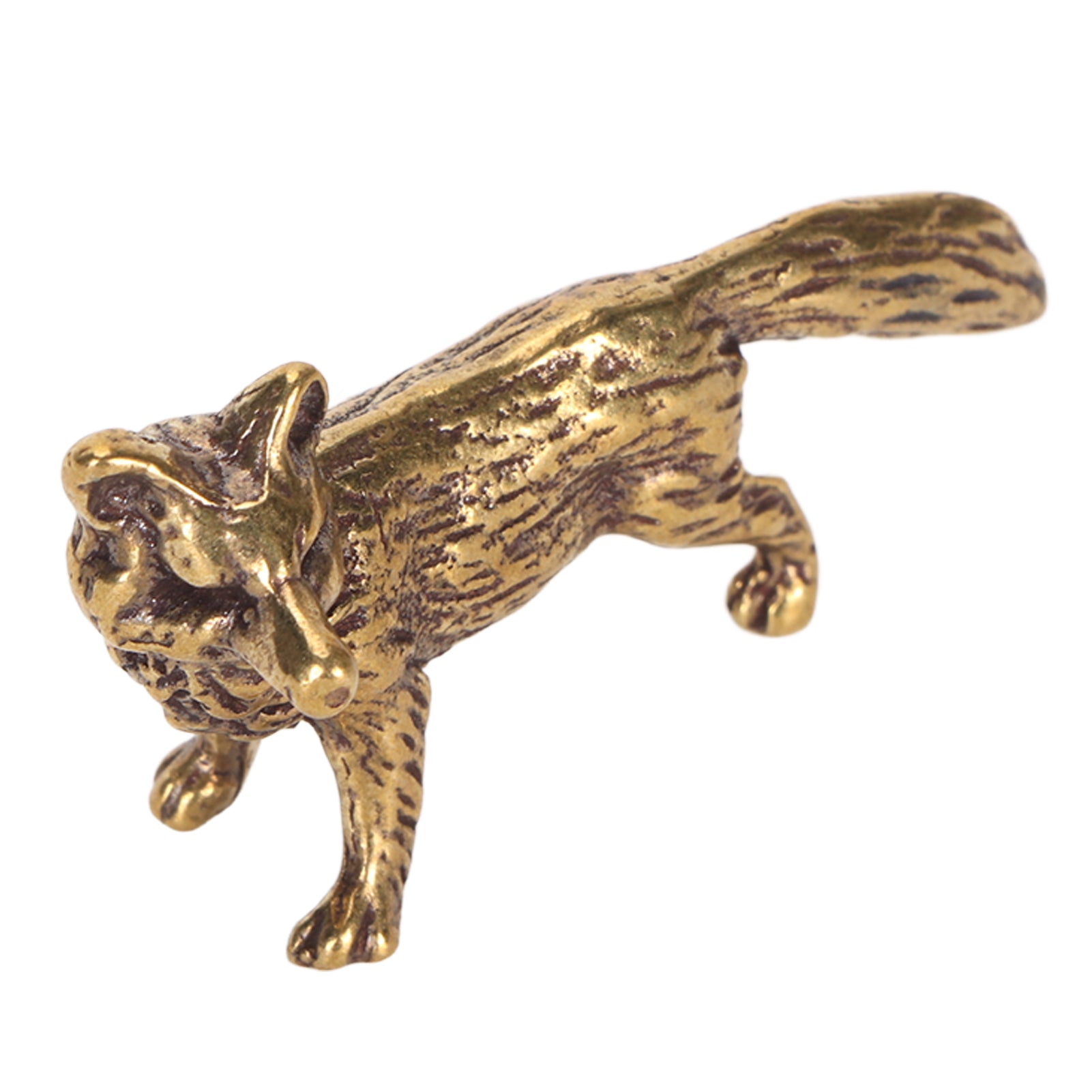 Animal Statue Durable Copper Animal Sculpture Retro Exquisite Decorative Animal Ornament for Car Desktop Shelf