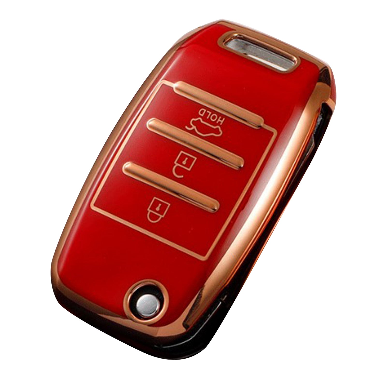 Key Fob Cover TPU Precise Fit Smart Key Protector Holder Replacement for Kia K2 K3 K4 KXCROSS KX7 Red