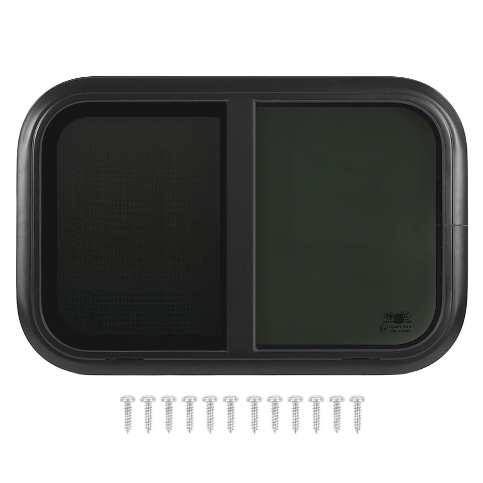 RV Sliding Window L700 H350mm UV Resistant Insect Proof for Teardrop Cargo Horse Trailer Marine Camper Window for 38‑43mm/1.5‑1.7in Wall Thickness