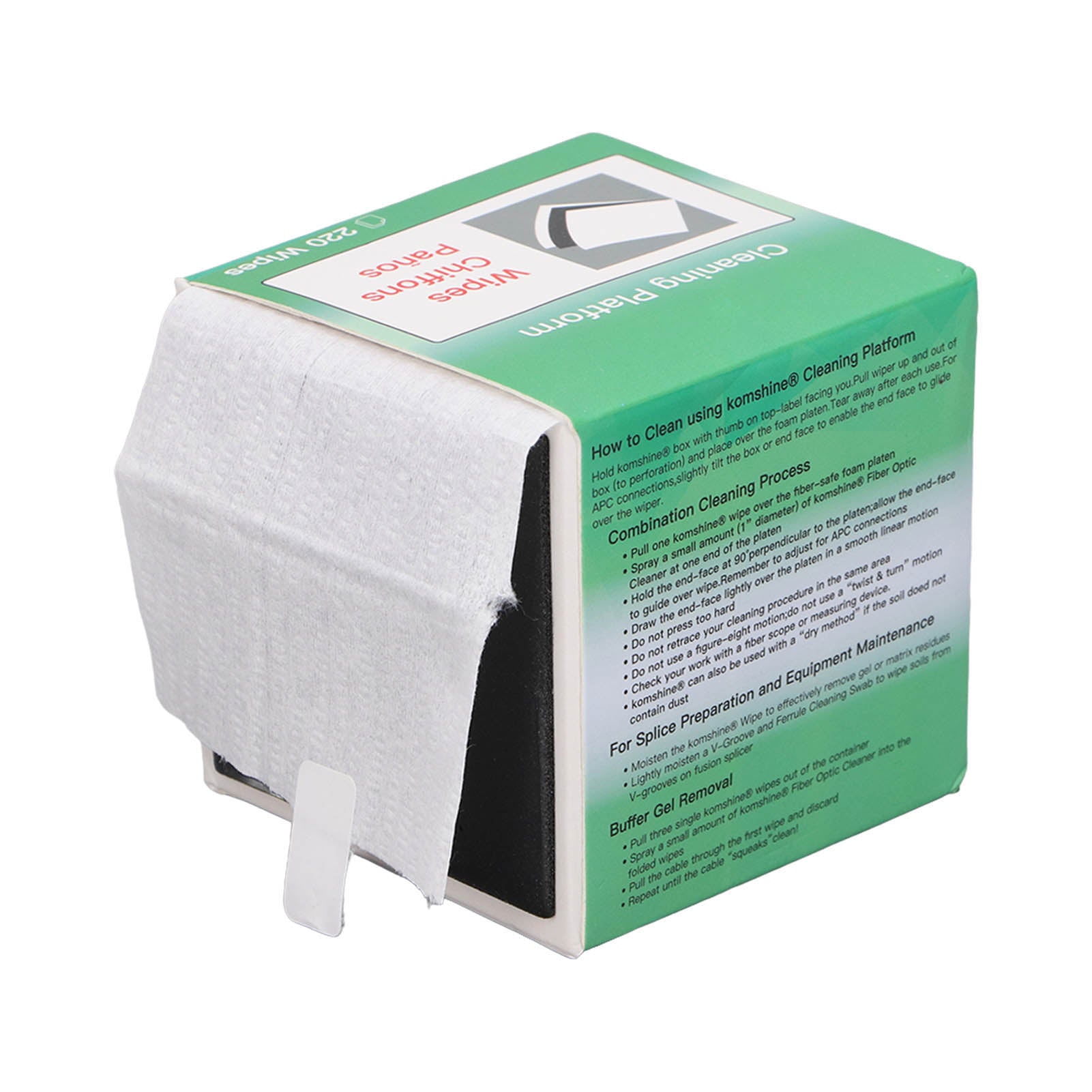Fiber Optic Cleaning Wipe 220 Sheets Dust Free Cleaner Platform Fiber Optic Cleaner