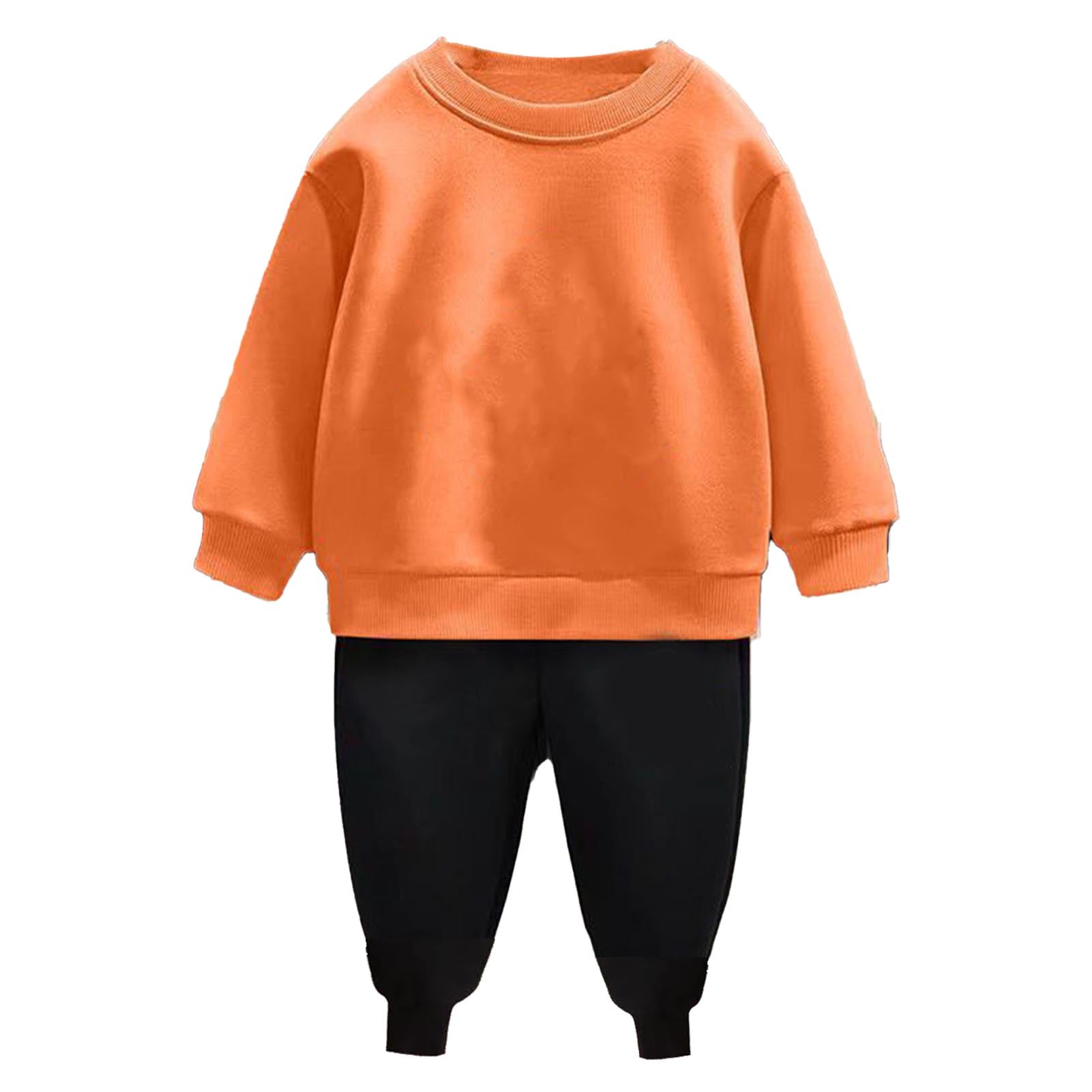 Cotton Kid Pants Soft Comfortable Skin Friendly Breathable Thickened Design Kid Sweatshirt Set for Boy Girl 90 (Recommended Height 80‑90cm/31.5‑35.4in)