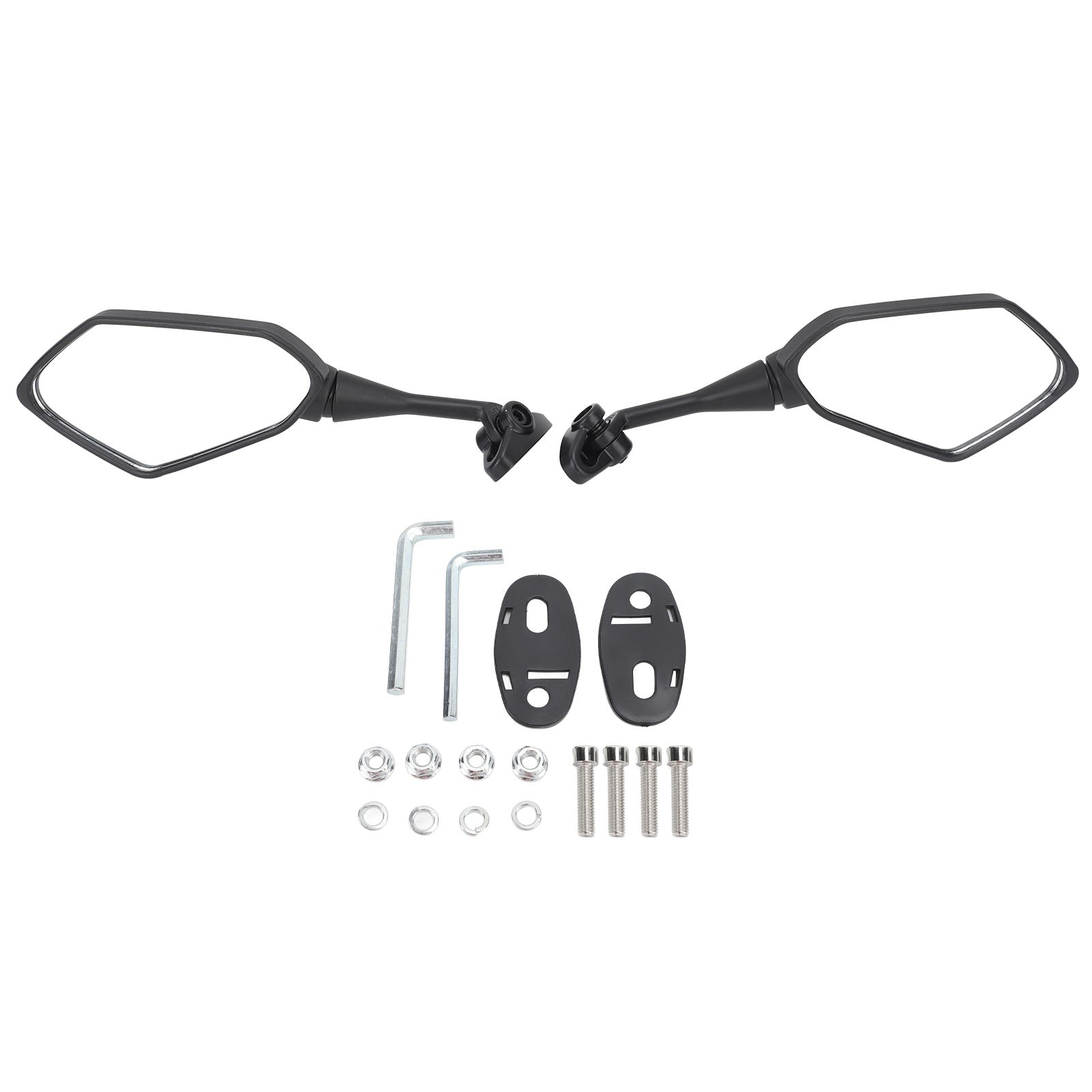 1 Pair Motorcycle Rearview Mirror Wide Vision Adjustable Flexible Handlebar Side Mirror for Motorbike