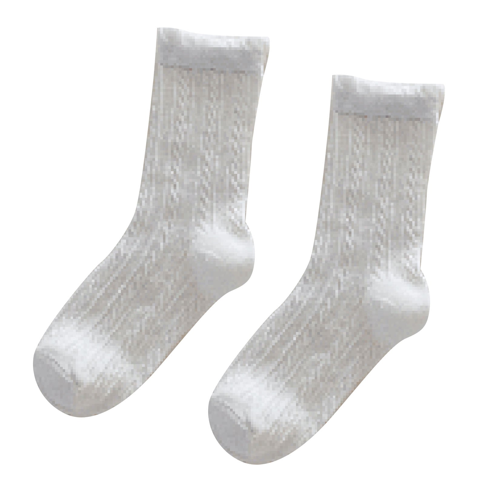 1 Pair Children White Socks Textured Pattern Laciness Soft Mesh Mid Calf Crew Socks for Girls for Summer M (3‑5 Years Old, Foot Length: Approx. 14‑16cm/5.5‑6.3in)