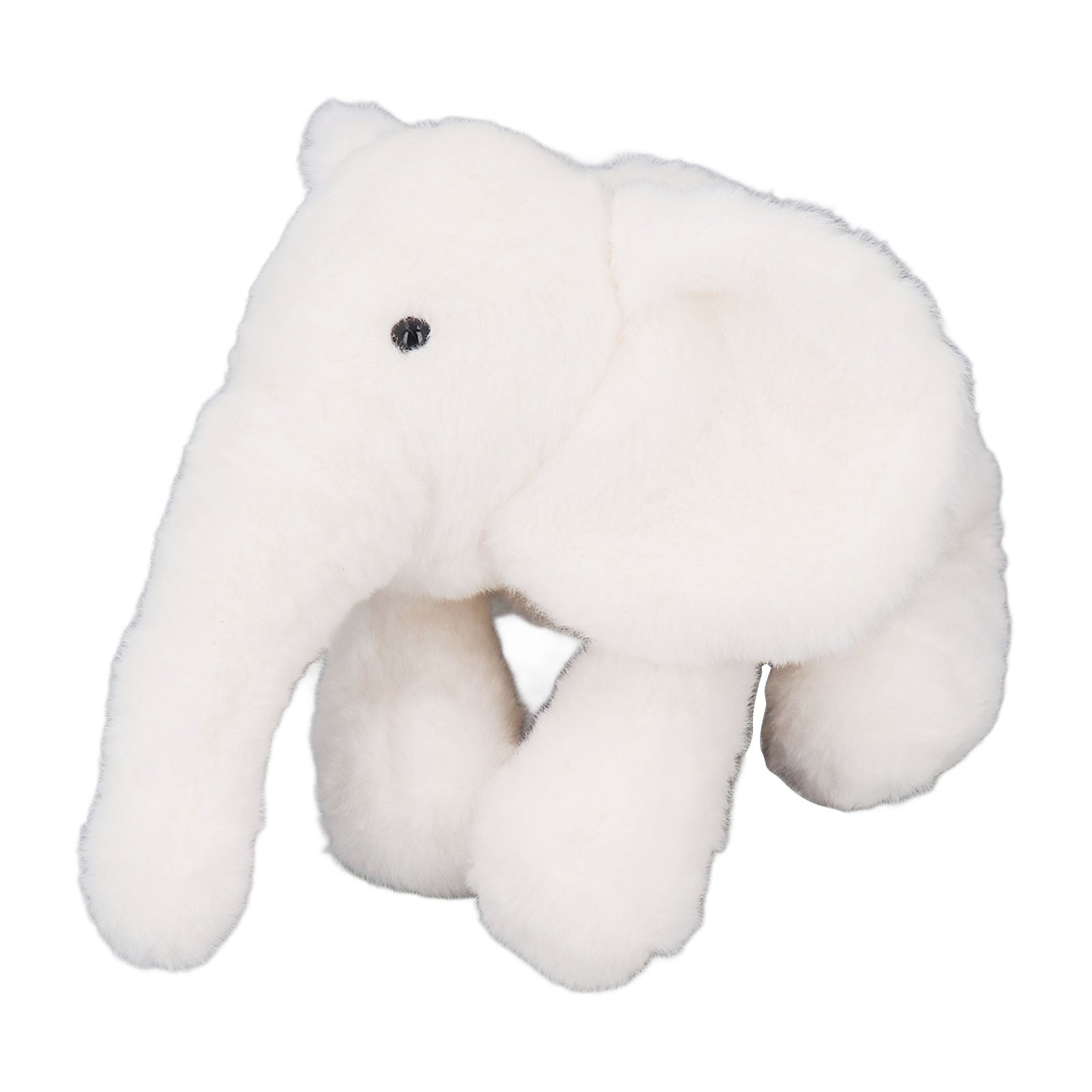 Elephant Plush Toy Cute Soft Cuddly PP Cotton Relieve Stress Stuffed Animal Plush Pillow for Bedroom Living Room Presents White