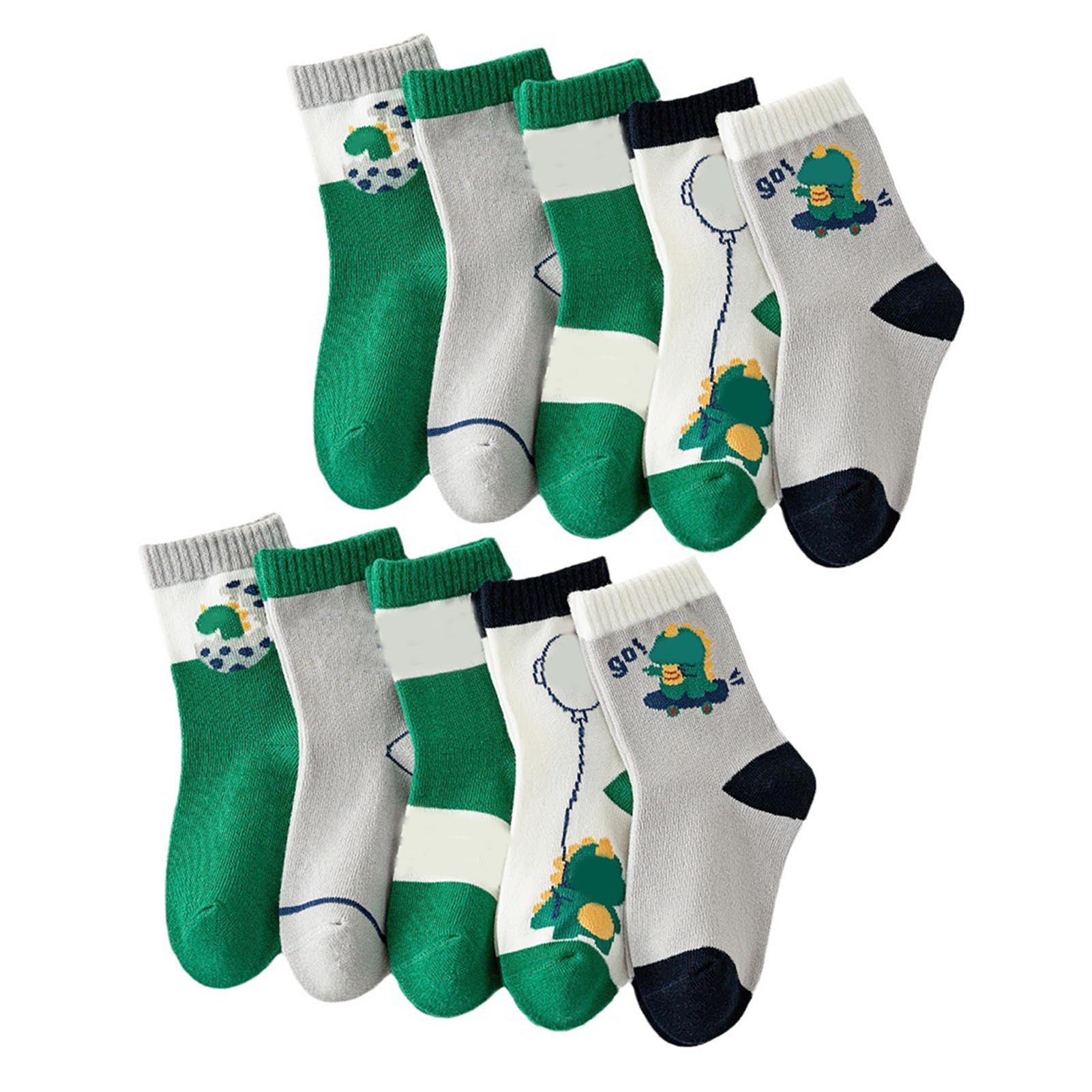 5 Pairs Children Socks Comfortable Breathable Cotton Kids Socks Cartoon Mid Calf Boys Socks for Autumn M