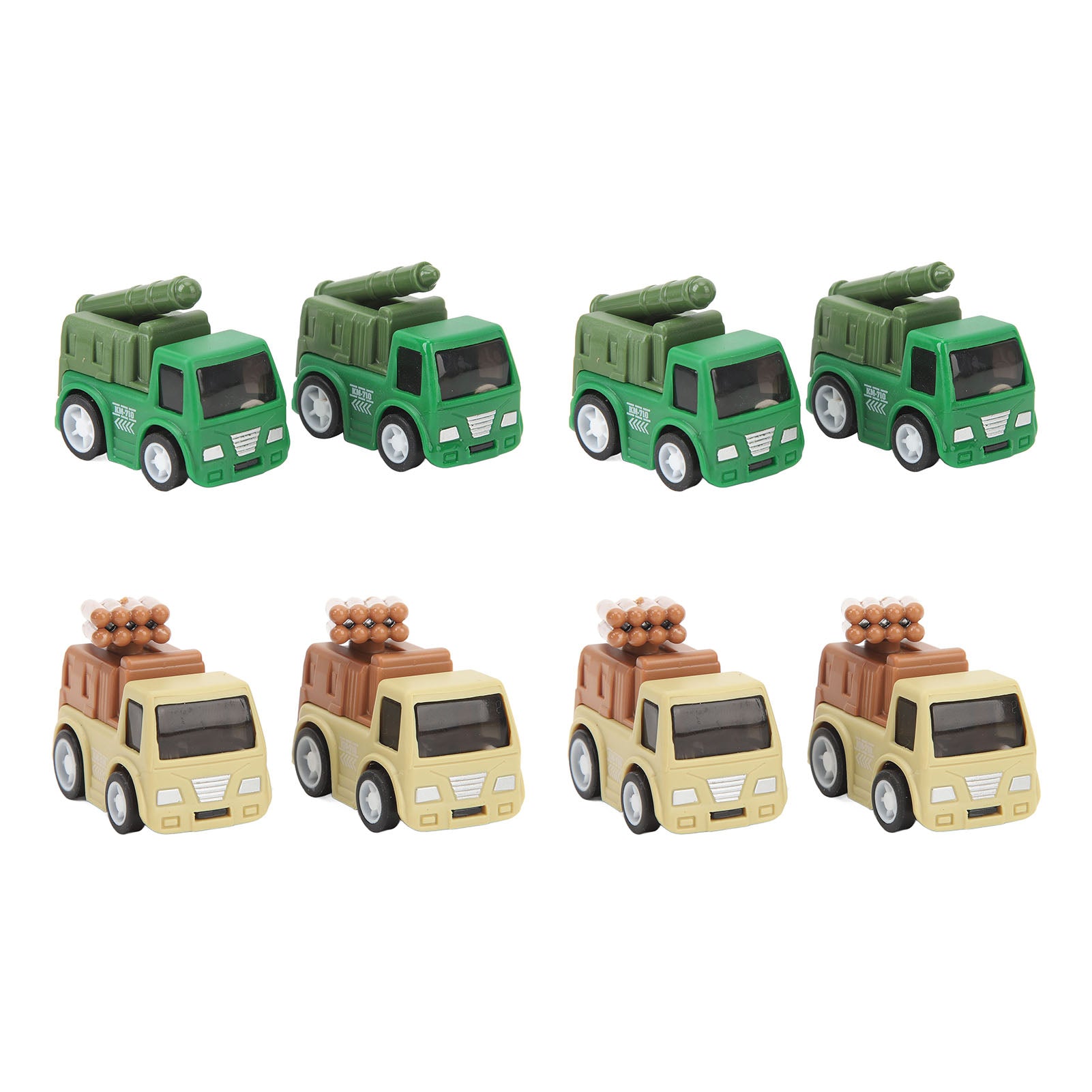 8pcs Kids Vehicle Models Improve Creativity Pull Back Truck Armored Car Toy for Home Play