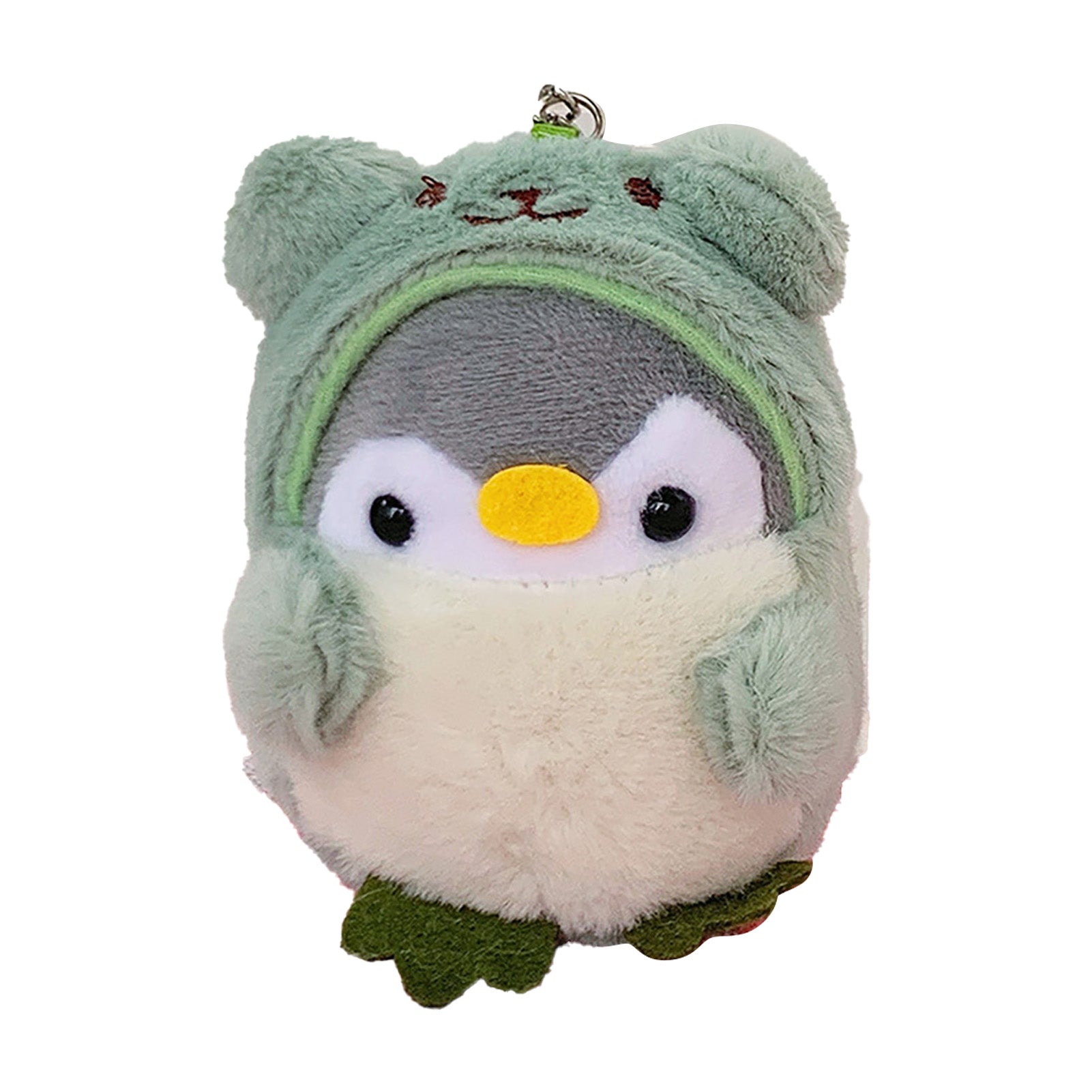 Cute Penguin Keychains Mini Cute Stuffed Penguin in Bear Costume Dressed Plush Toys Keychain for Boys Girls Green