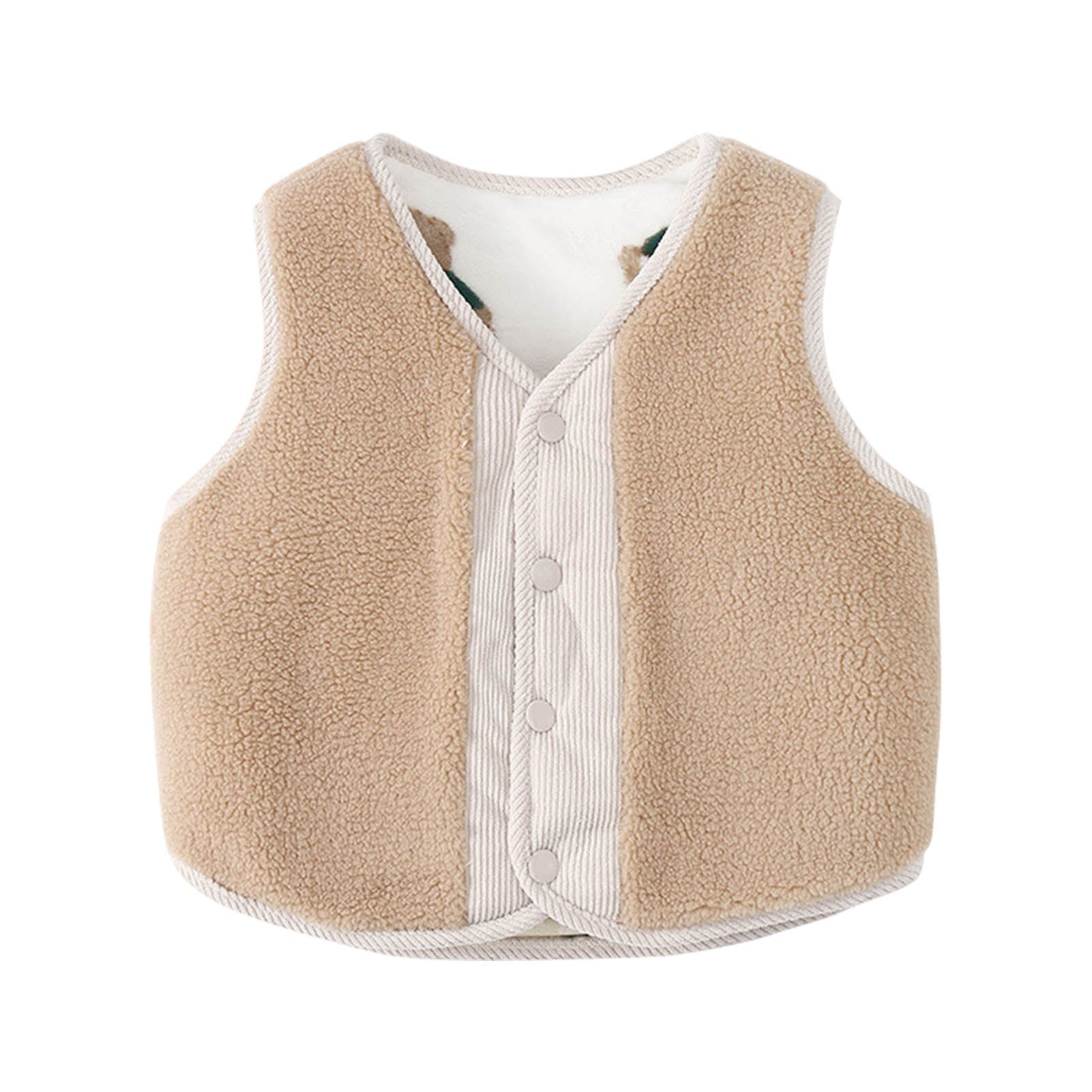 Children Fuzzy Vest Double Sided Style Waistcoat Fashion All Matched Winter Vest Jacket 110cm/43.3in