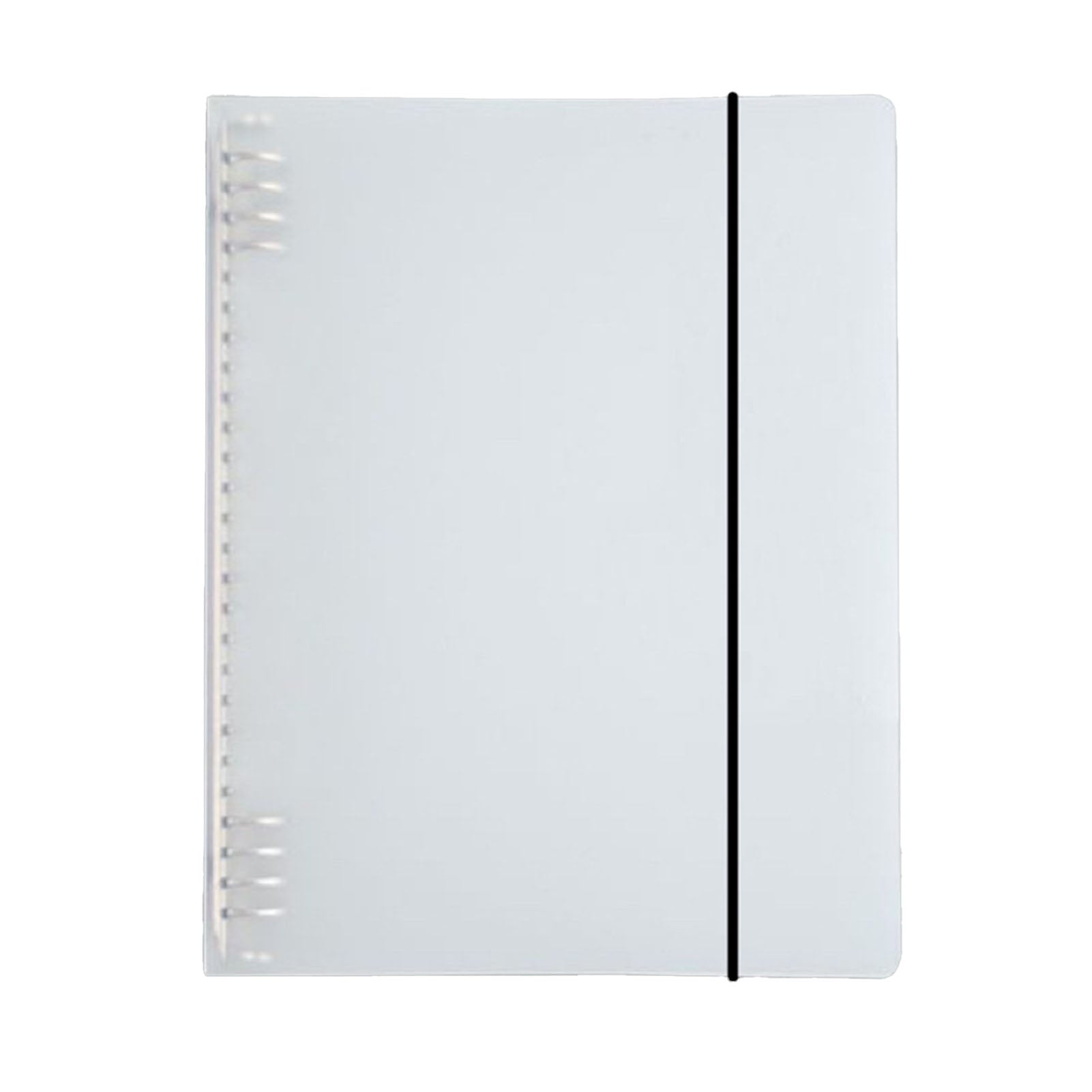 Binder Cover Plastic Transparent White Detachable Large Capacity Binder Shell for Files Notes B5 8 Hole (217x275mm/8.5x10.8in)