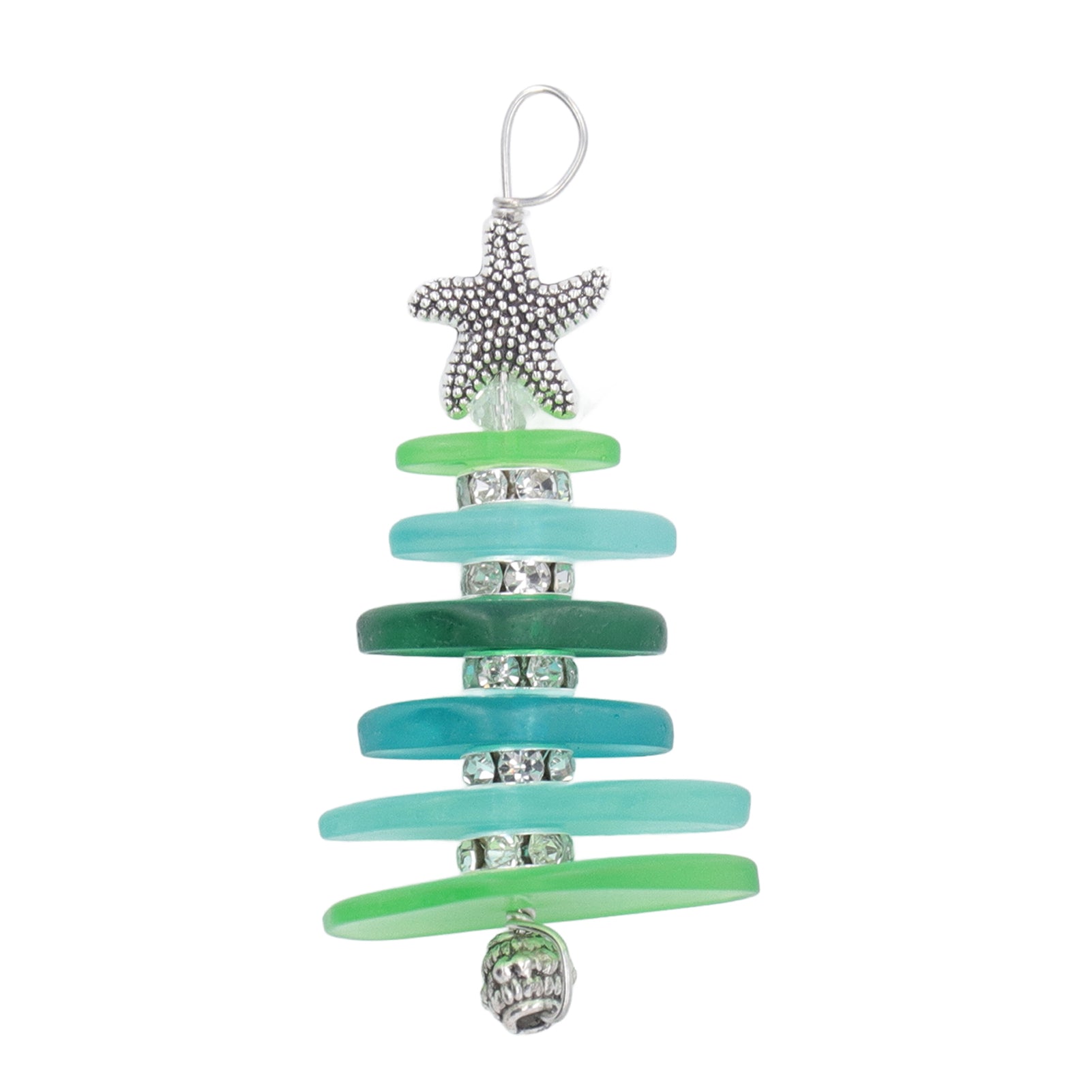 Sea Glass Christmas Tree Handmade Ocean Themed Christmas Tree Ornament for Home Holiday Decor L