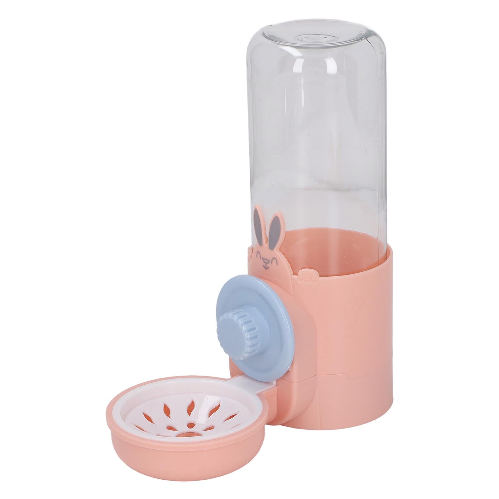 Automatic Pet Water Dispenser Multipurpose 500ml Large Capacity Hanging Cage Dog Water Feeder for Dogs Cats Pets Pink