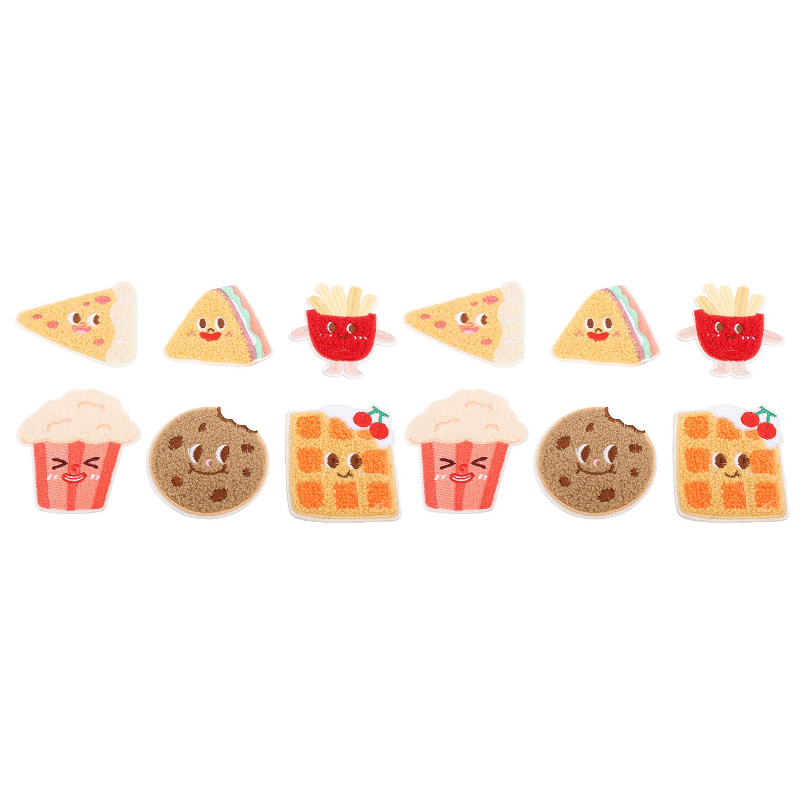 12pcs Food Iron On Patches for Clothing DIY Lovely Fashionable Sew On Embroidered Applique