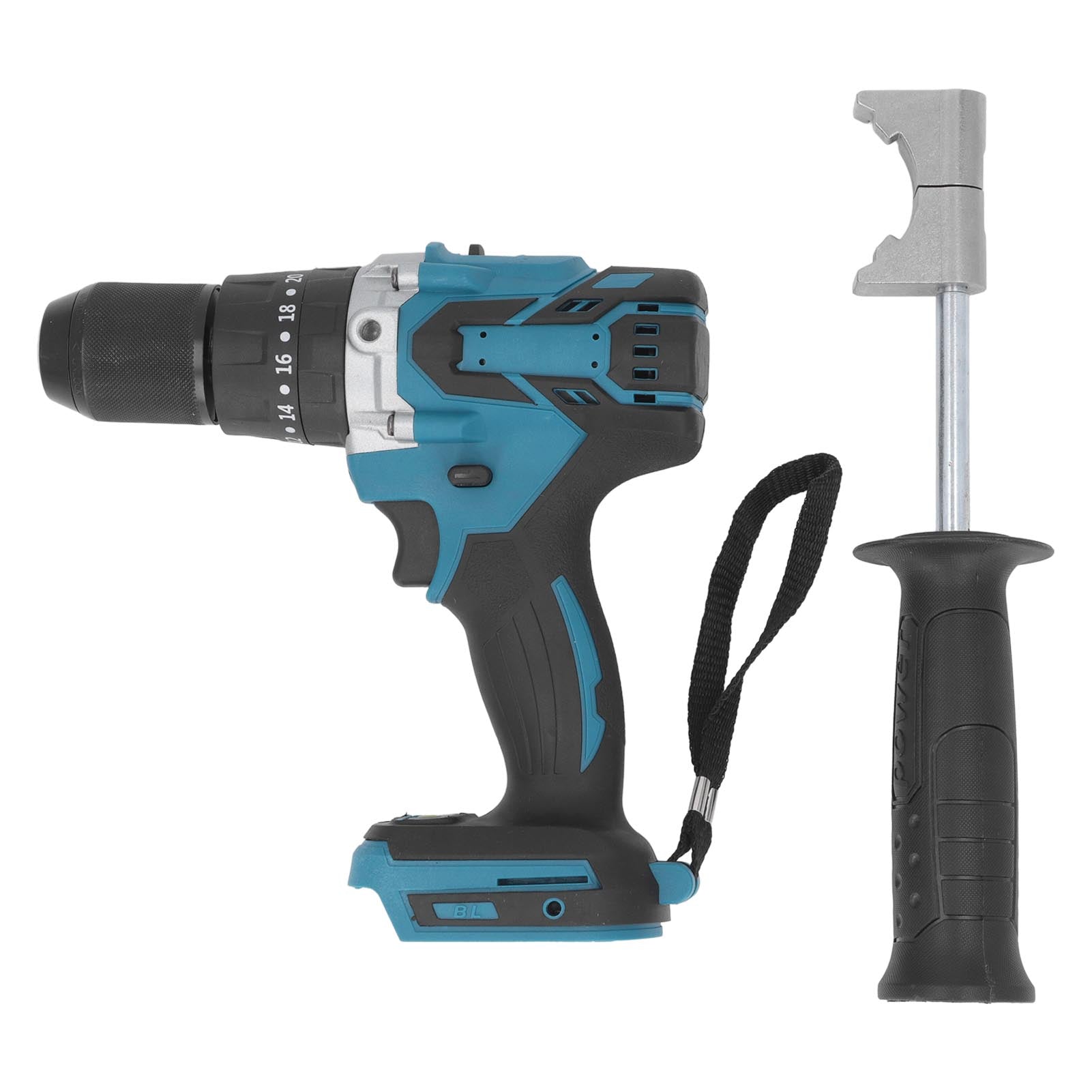 Cordless Impact Drill Lithium Electric Hammer Drill Brushless Power Tool 13mm 1/2in Chuck 400 In‑lbs Torsion