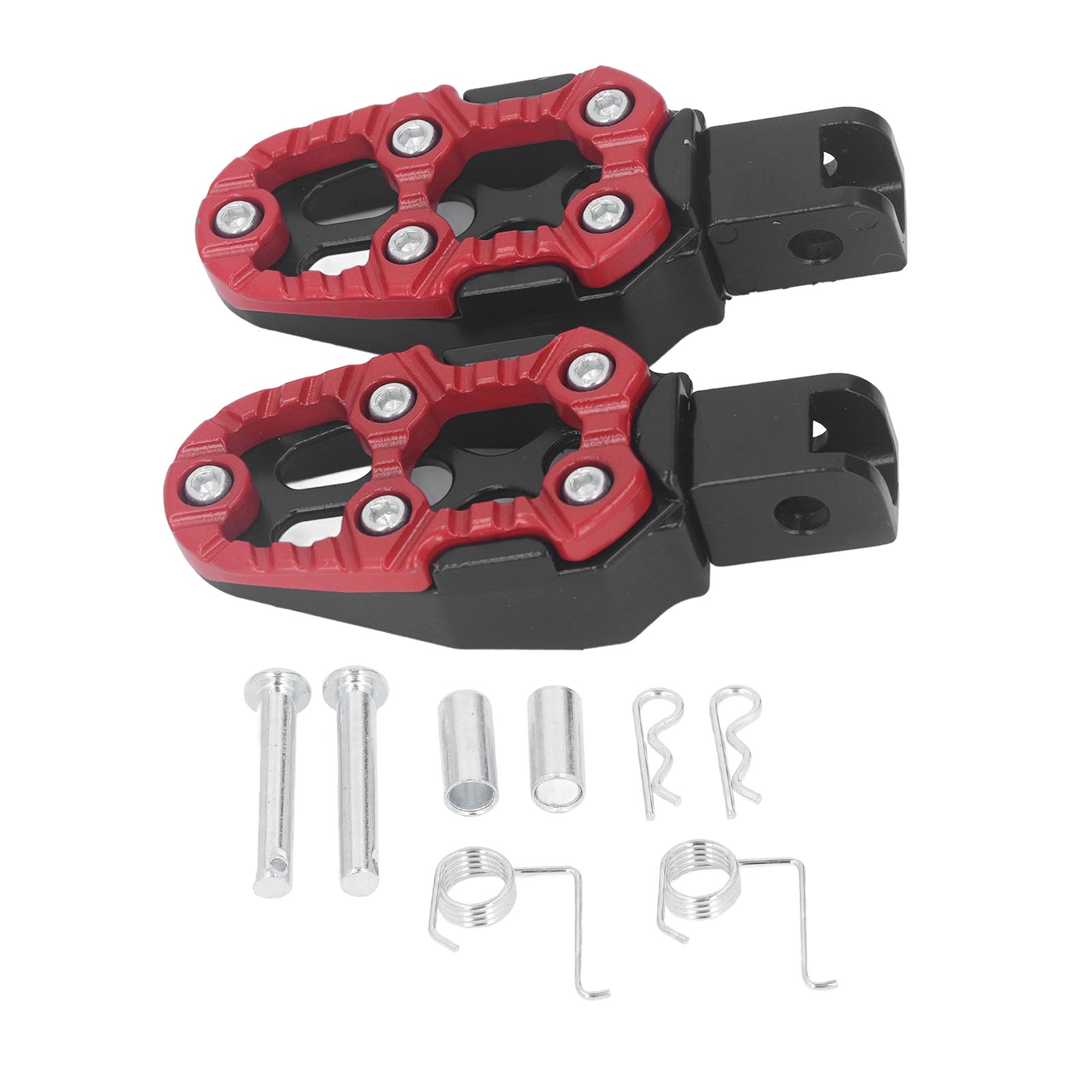 Motorcycle Foot Pegs Aluminum Alloy Fadeproof Universal Anti Slip Motorcycle Rear Foot Rest Pedal Red