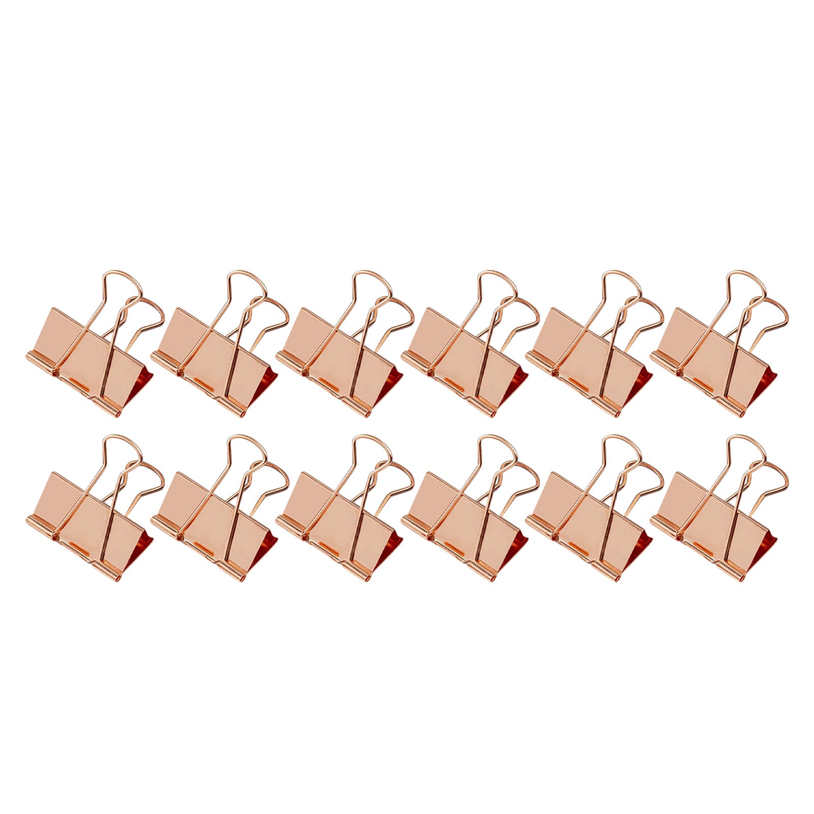 12Pcs Cute Binder Clips 2in Wide Sturdy Metal Strong Clamping Force Exquisite Color Small Binder Clamps for School Office Rose Gold