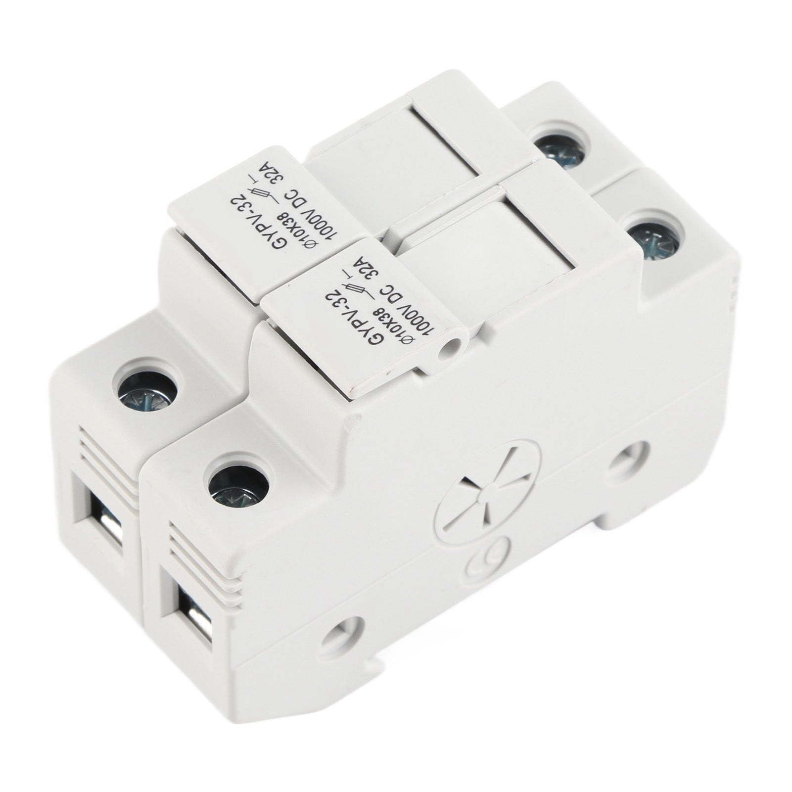 2P 32A PV Fuse Holder with 2PCS 20A Photovoltaic Fuses for Power Generation System 1000VDC