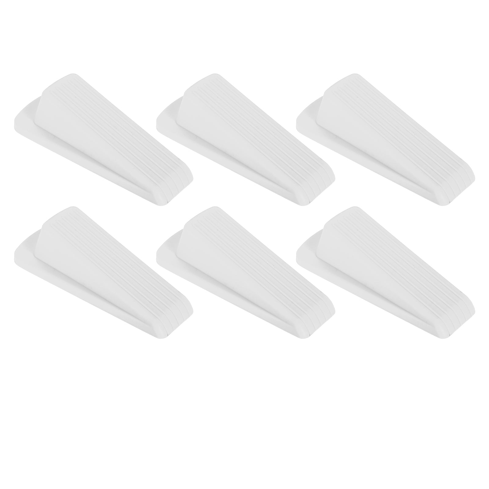 6pcs Door Stop Wedge Scratch Proof Slip Resistance Stable Base Stackable Door Wedge Stopper for Tile Concrete Carpet Wooden Floor White